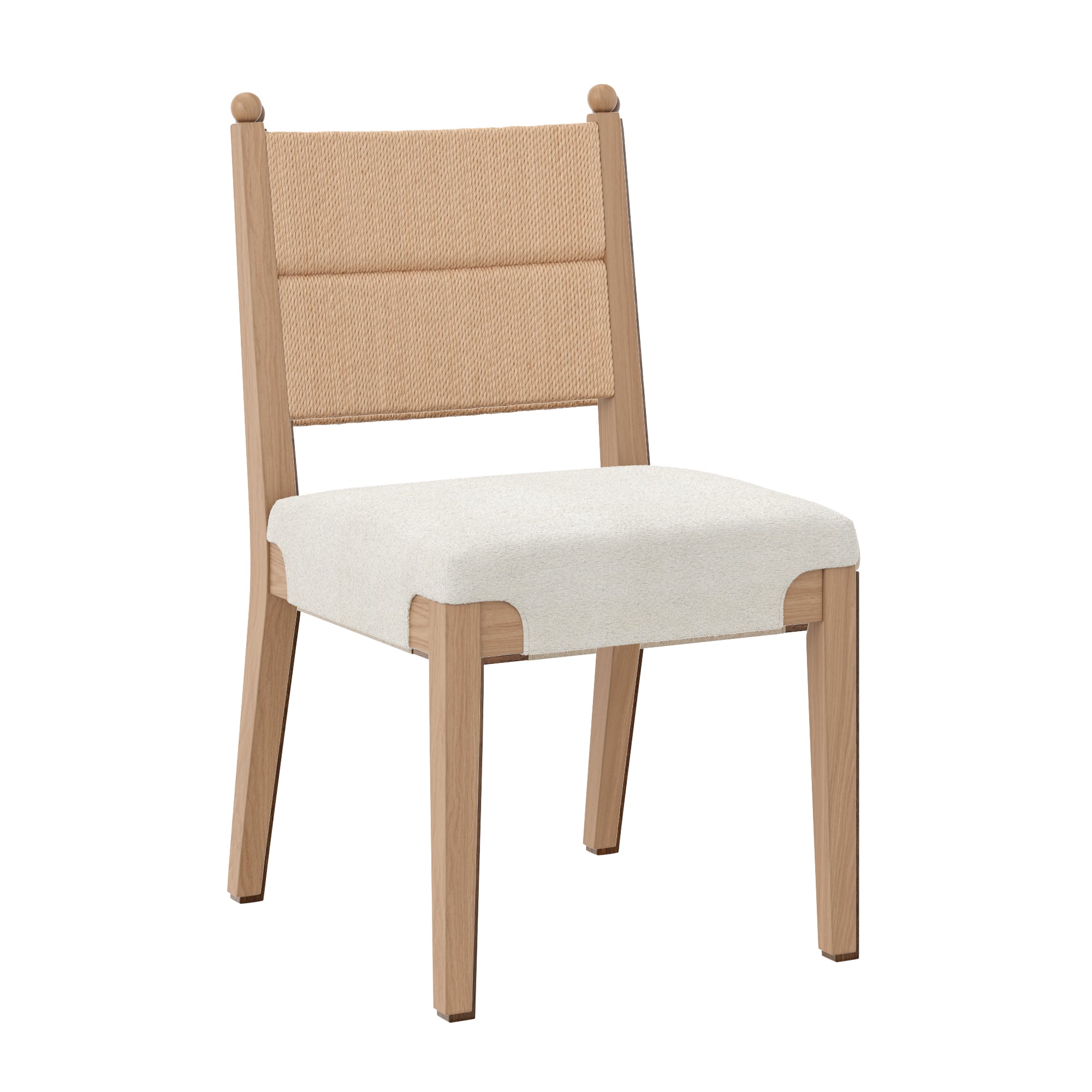 Modern Boucle Seagrass Dining Chair Upholstered Oak - Nathan James