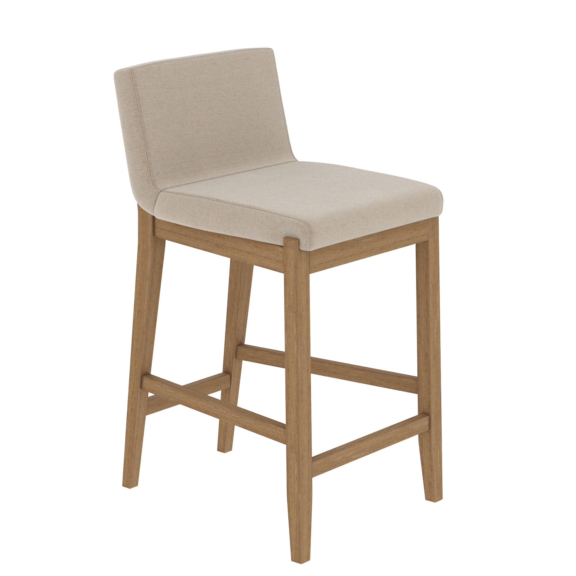 Elodia Boho Counter Height Bar Stool With Woven Seagrass Backrest