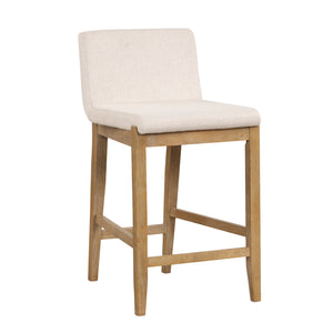 Gracie Modern Wood Upholstered Bar Stool with Back | Nathan James