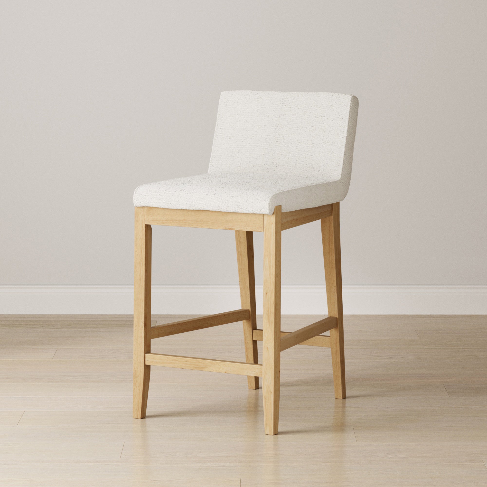 Wood Boucle Counter Height Bar Stool Warm Pine - Nathan James