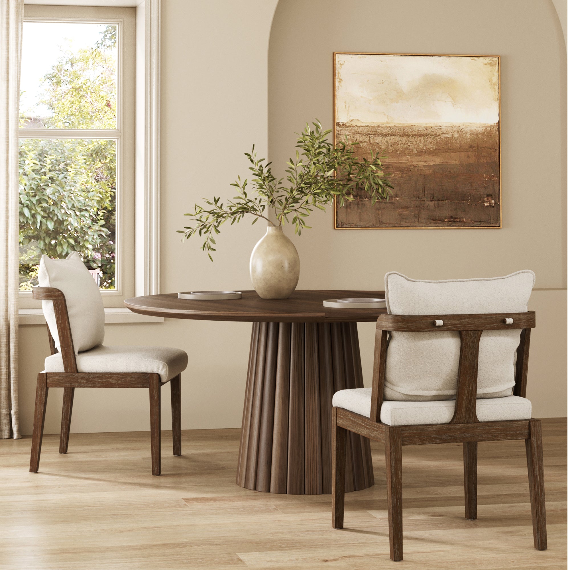 Scandinavian 2-Pack Dining Chair with Back Dark Brown - Nathan James