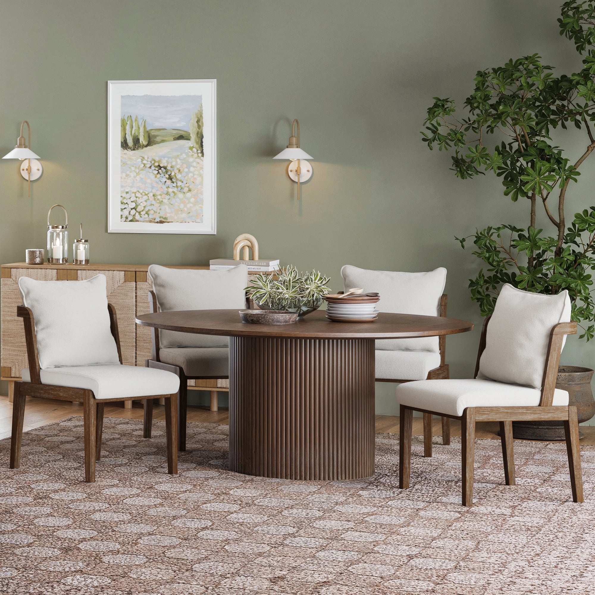 Scandinavian Dining Chair with Back Dark Brown (Set of 4) - Nathan James