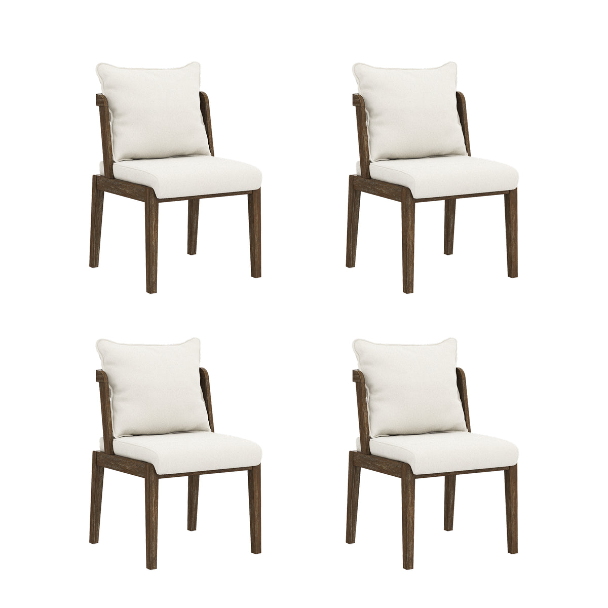 Scandinavian Dining Chair with Back Dark Brown (Set of 4) - Nathan James