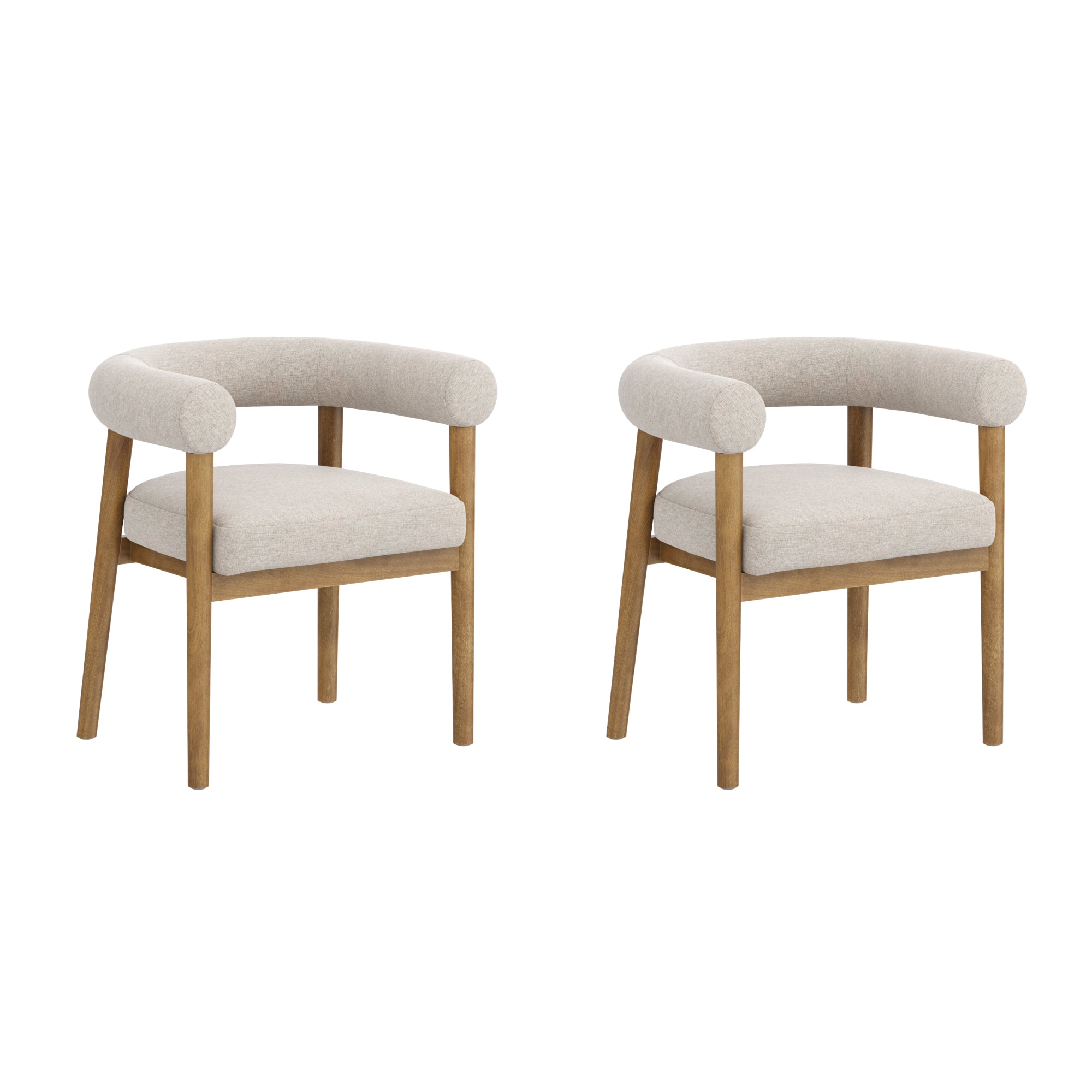 Demi Dining Chair Upholstered Flax Set of 2 | Nathan James