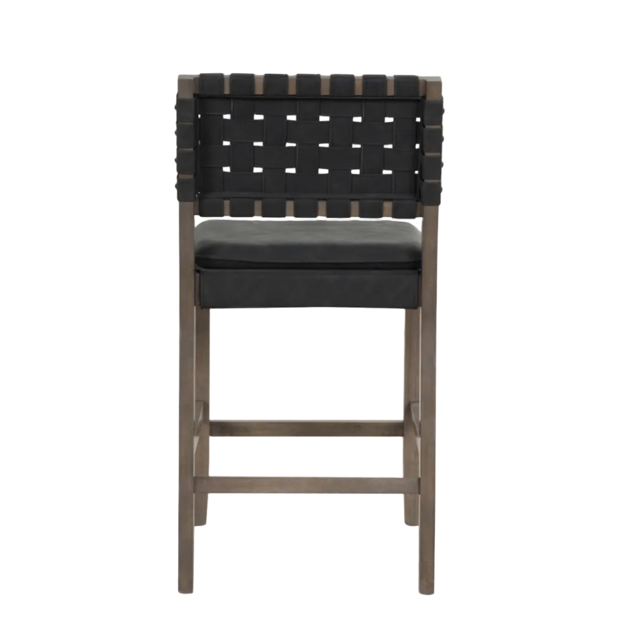 本革スツール～Woven leather stool～ SAFAVIEH Paxton Upholstered Woven Leather Barstool with Footrest