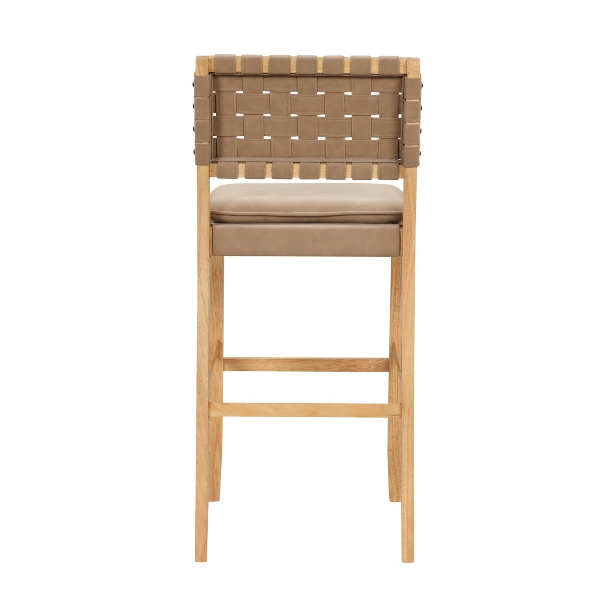 Cohen Mid-Century Modern Wood Bar Stool With Back Brown | Nathan James