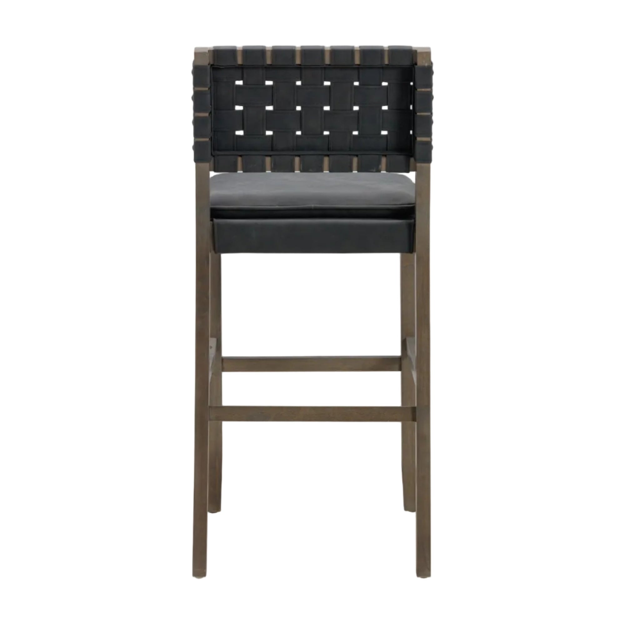 Cohen Black Bar Stool with Back Set of 2 | Nathan James