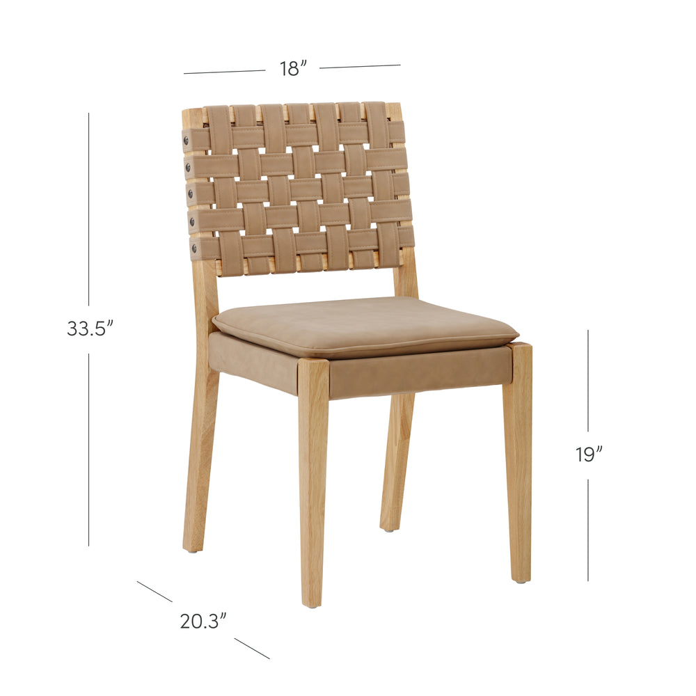 Cohen Faux Light Brown Leather Dining Chair | Nathan James