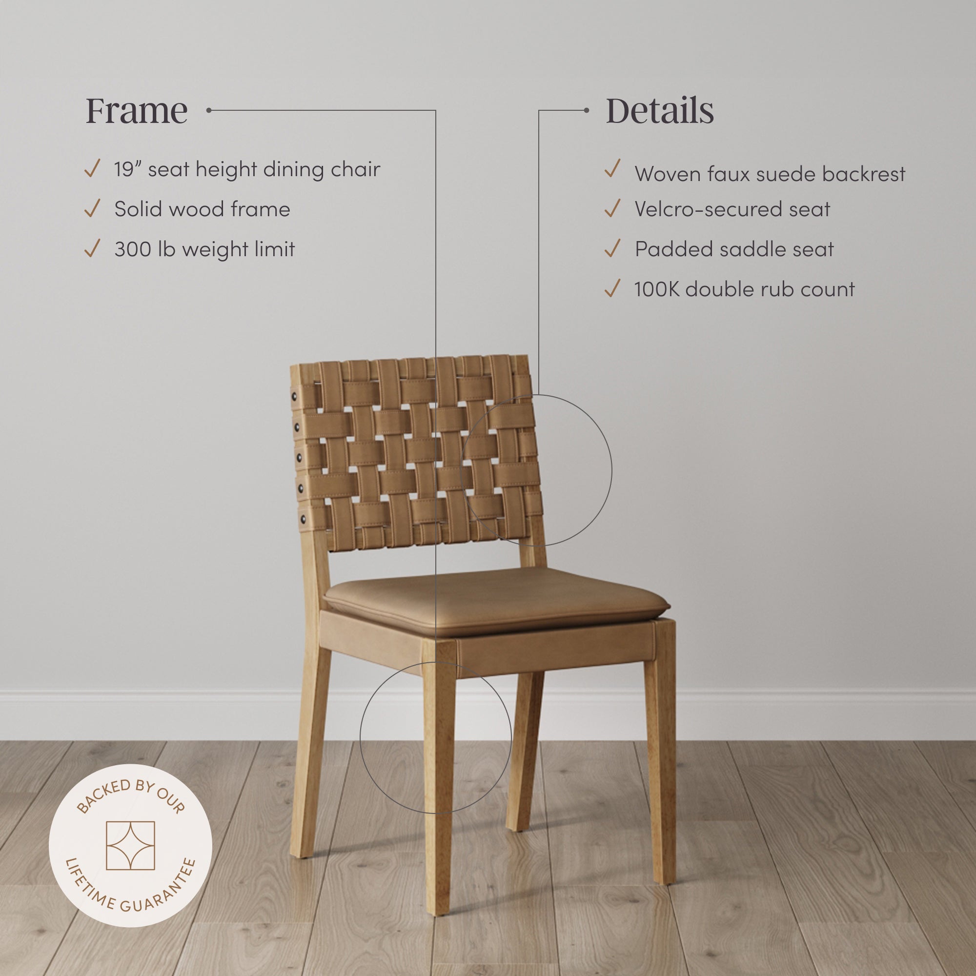 Faux Suede Dining Chair Light Brown (Set of 6) - Nathan James
