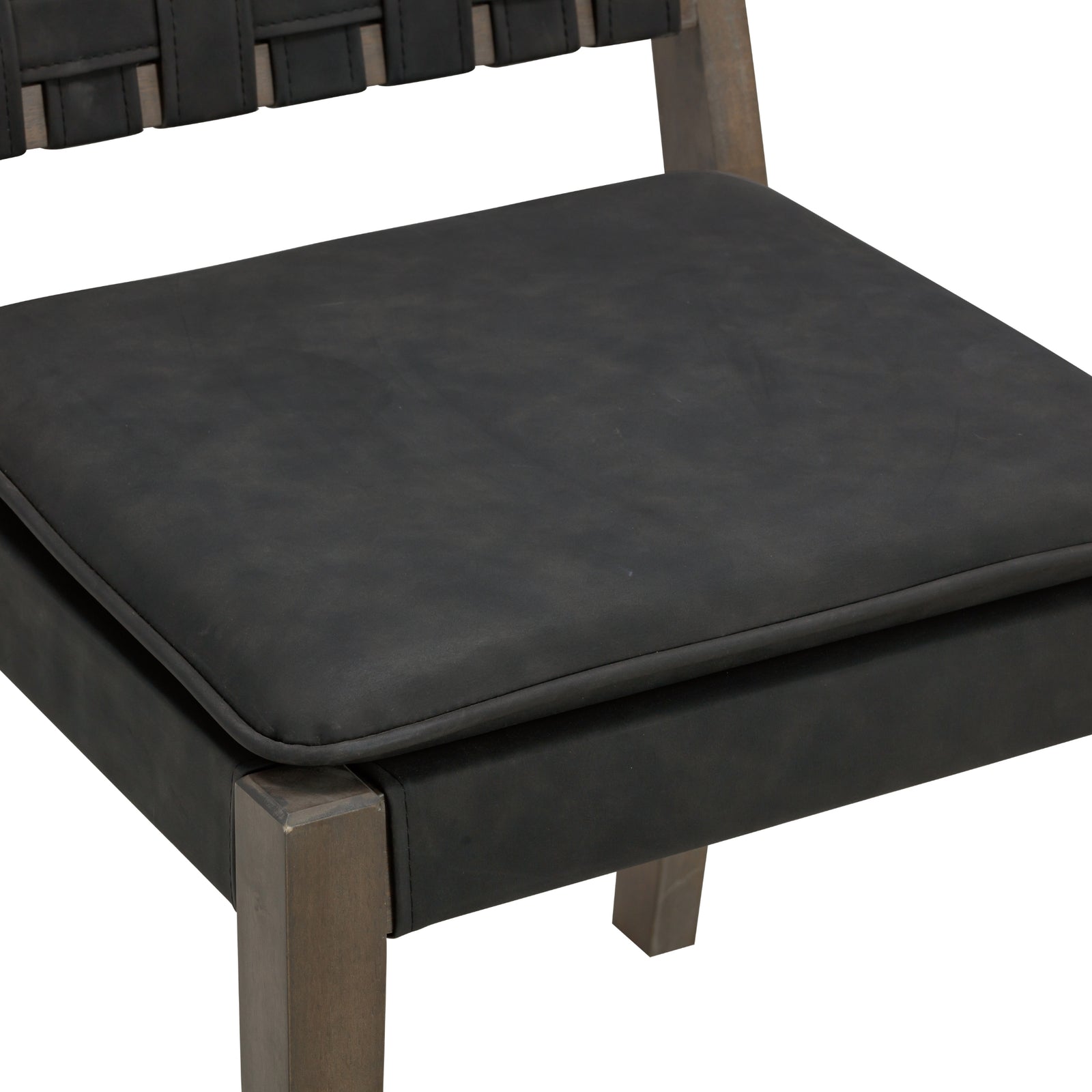 Set of 8 Cohen Faux Black Woven Leather Dining Chairs | Nathan James