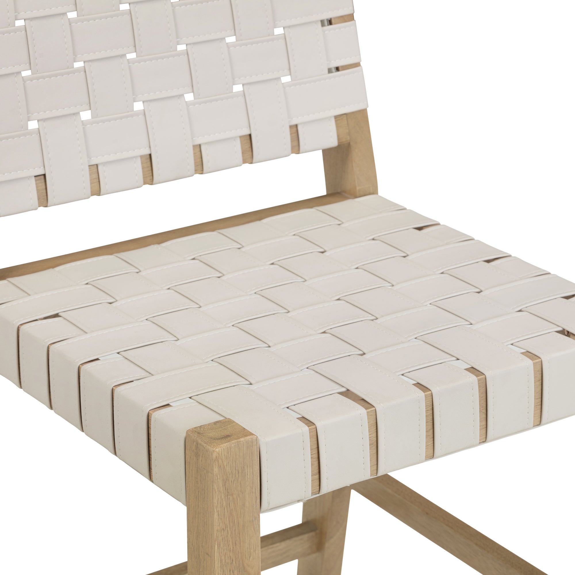 Cohen Bar Stool Faux Leather Counter Height White | Nathan James