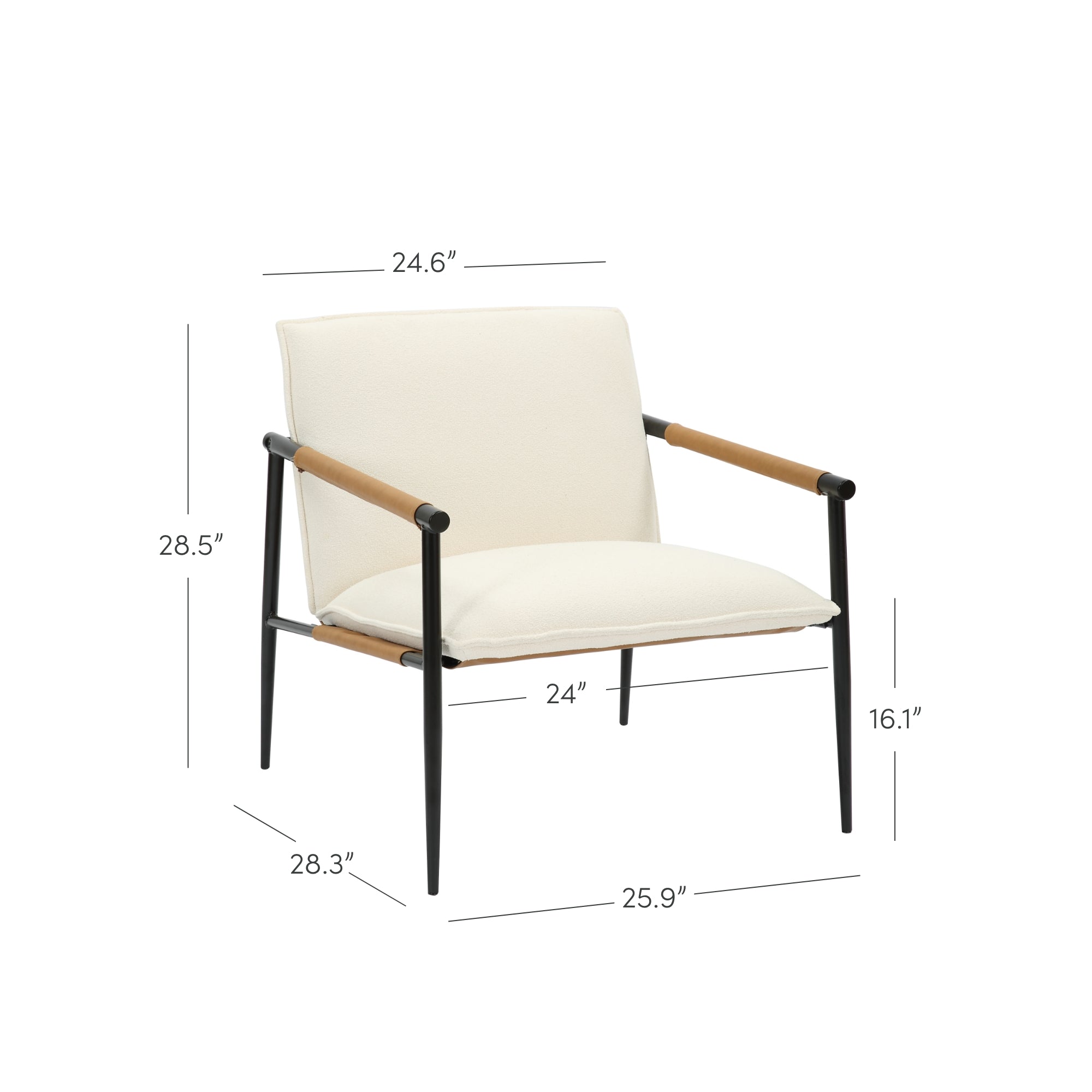 Boucle & Metal Accent Chairs (Set of 2) - Thumbnail 2