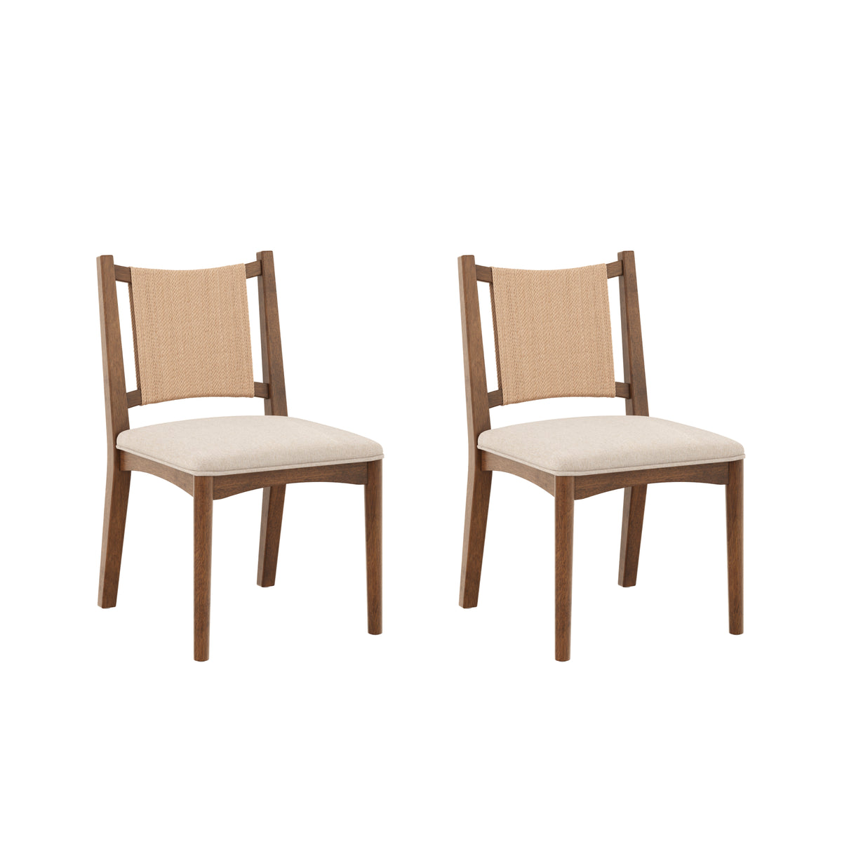 Arched Back Seagrass Dining Chair Medium Brown (Set of 2) - Nathan James