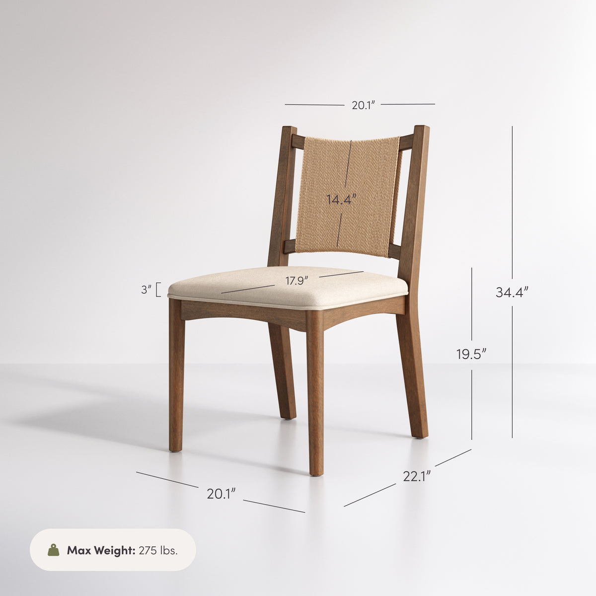 Arched Back Seagrass Dining Chair Medium Brown (Set of 6) - Nathan James