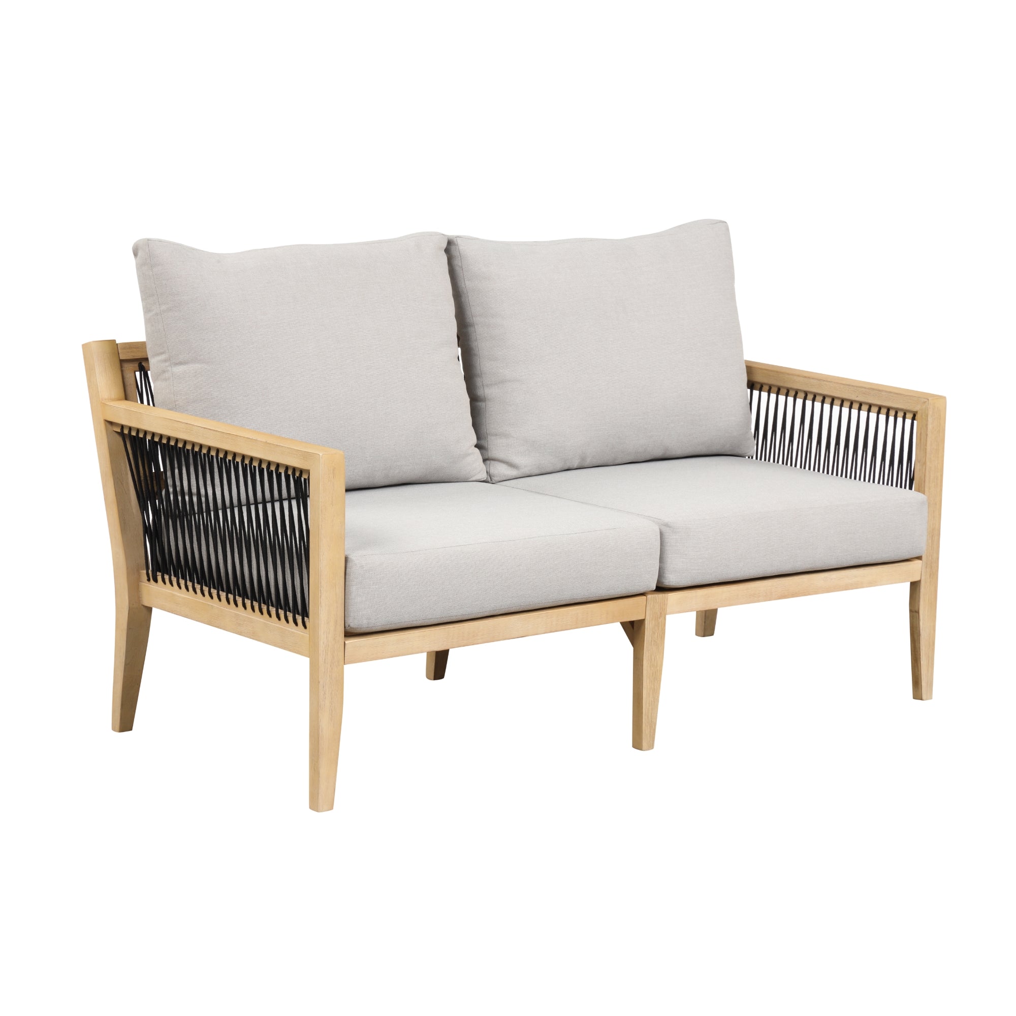 Outdoor Solid Wood Patio Couch Gray