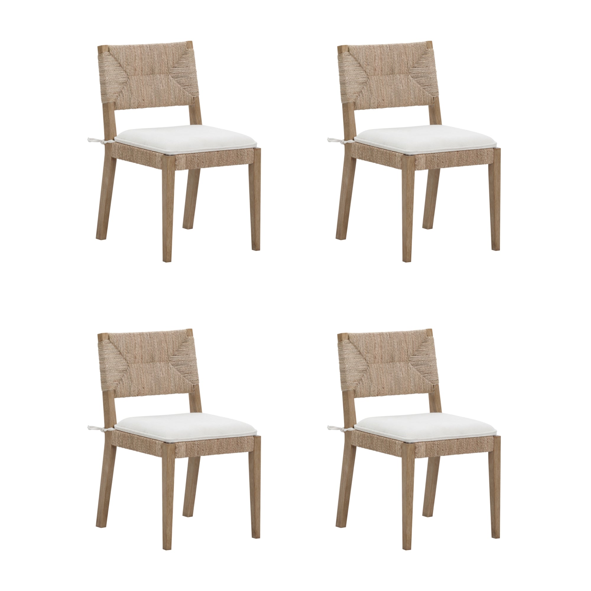 Boucle & Seagrass Dining Chair - Thumbnail 3