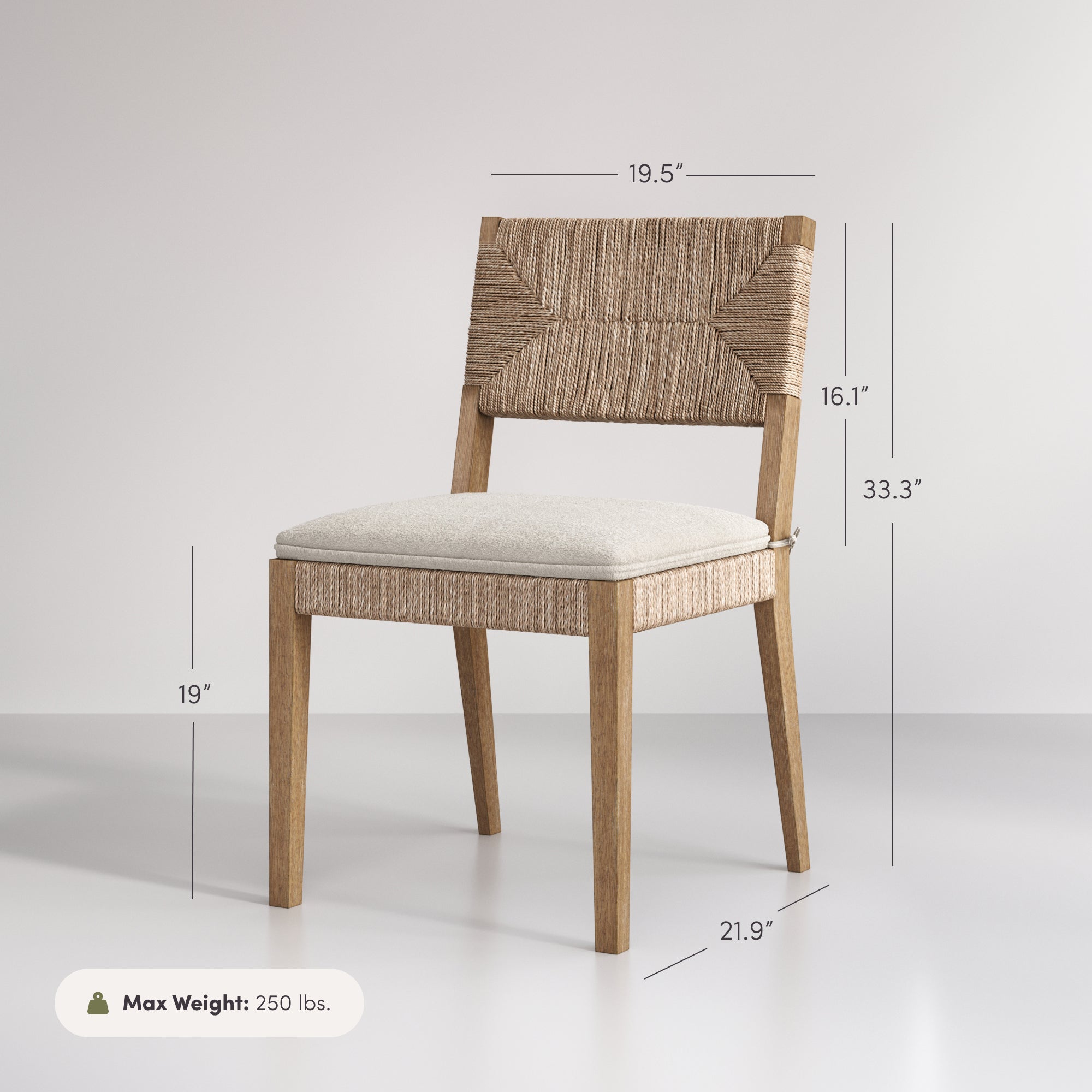 【本日限り】BEACON CHAIR Beacon Dining Chair Boucle Seagrass Light Brown | Nathan James