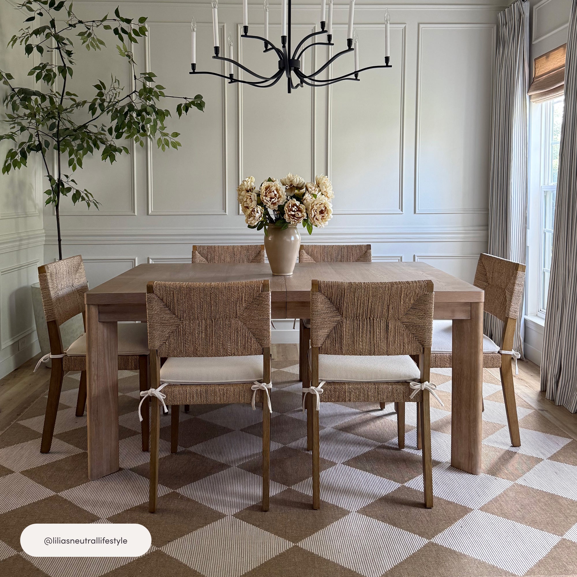 Beacon Dining Chair Boucle Seagrass Light Brown Set of 2 | Nathan Jame