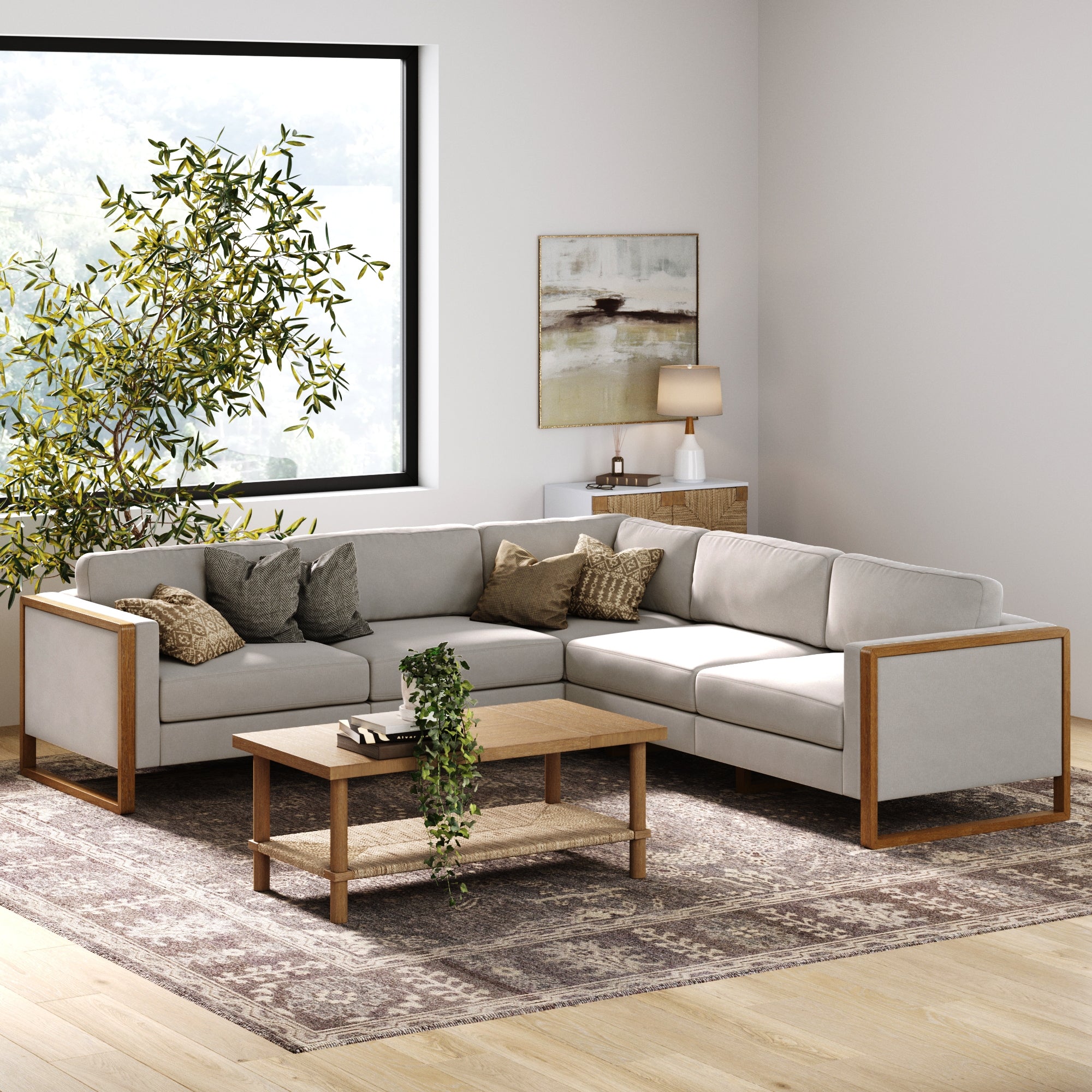 Upholstered 5-Seat Sectional Sofa
