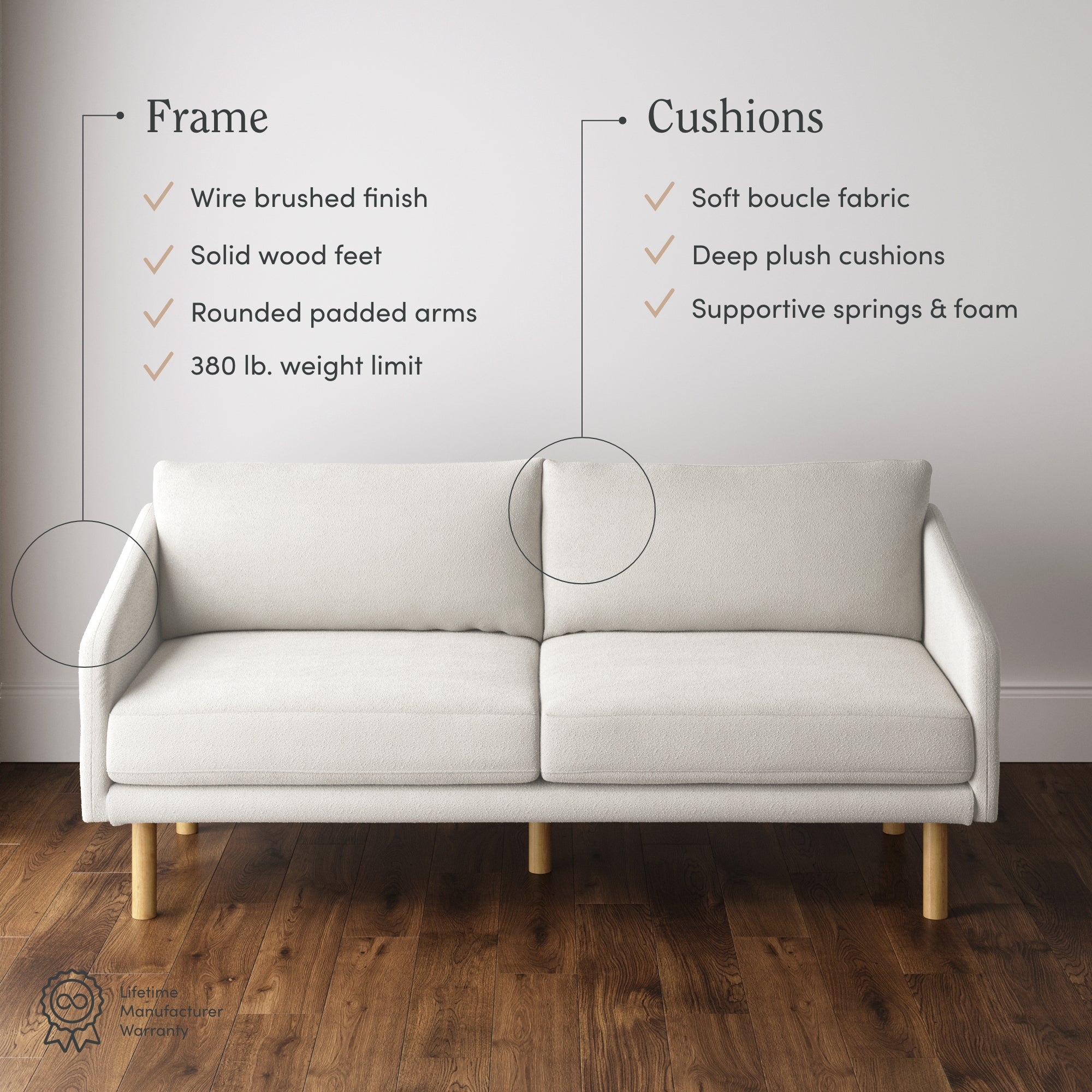 Solid wood frame on sale sofa manufacturers