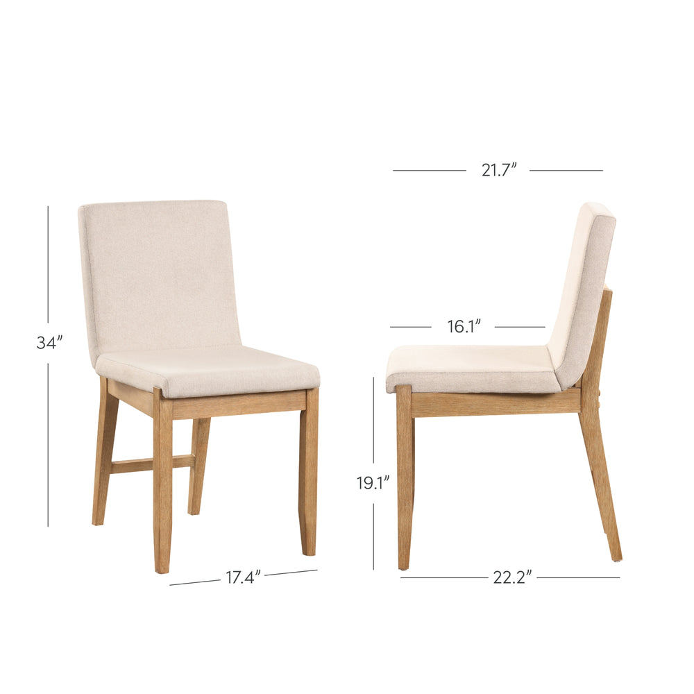 Gracie Modern Upholstered Wooden Dining Chair Flax | Nathan James