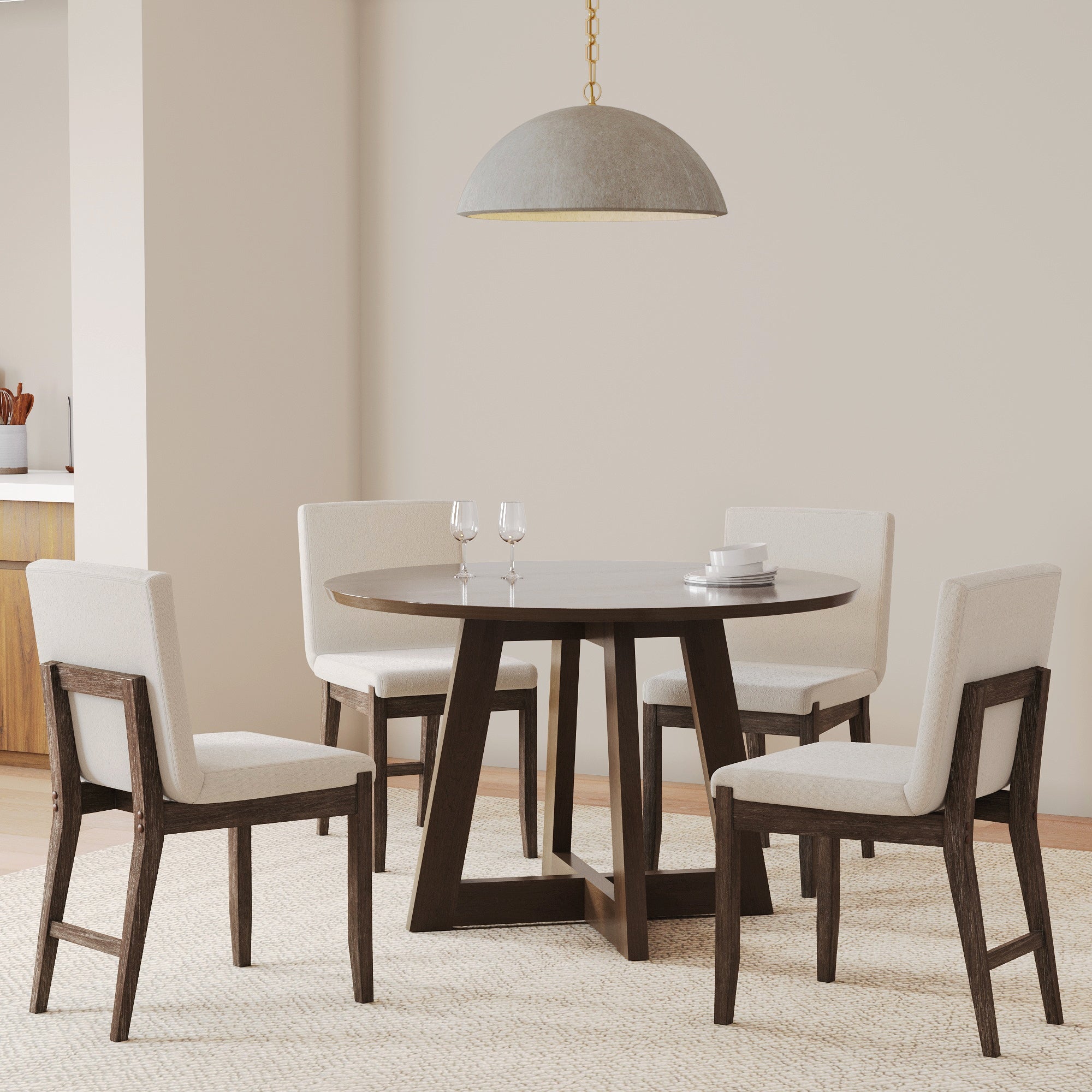 Gracie Scandinavian Dining Chair Exposed Back Set of Nathan James