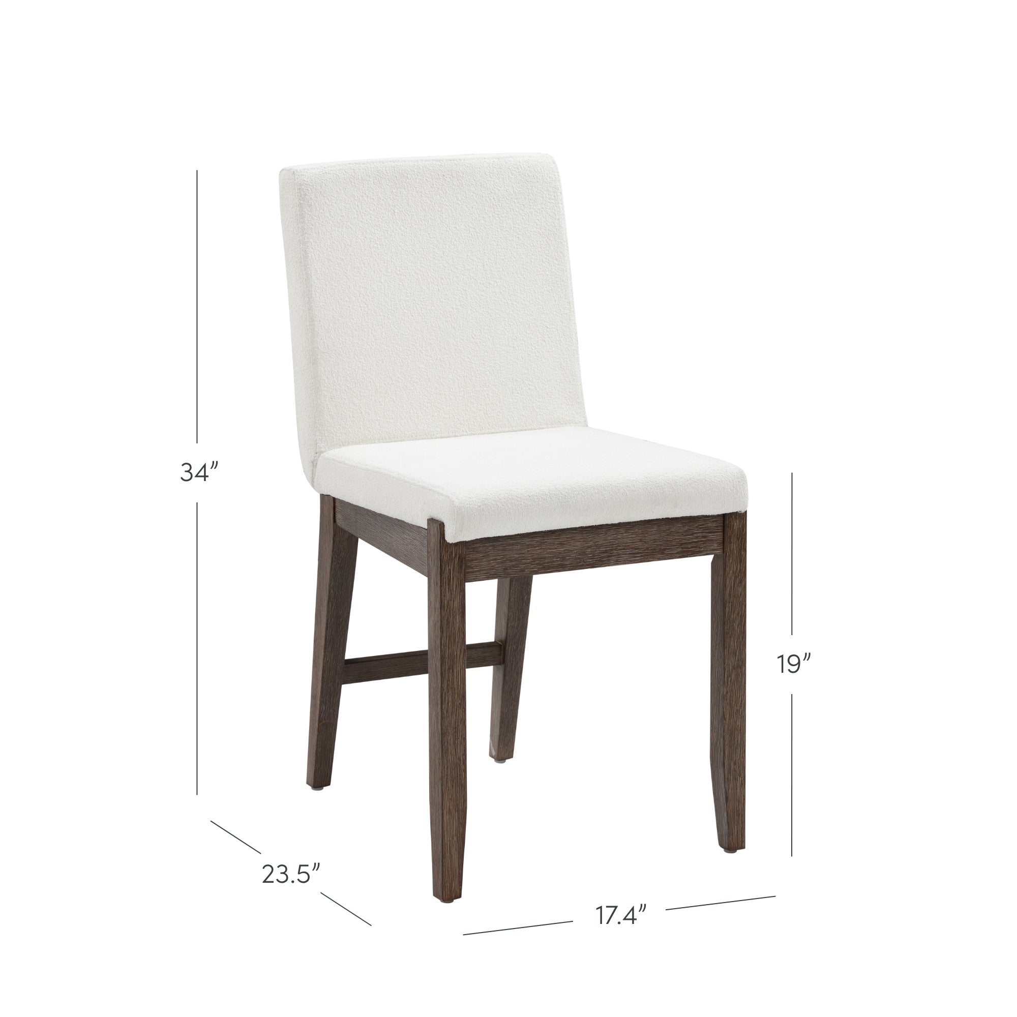 Gracie Dining Chair Dark Brown Boucle Exposed Back | Nathan James