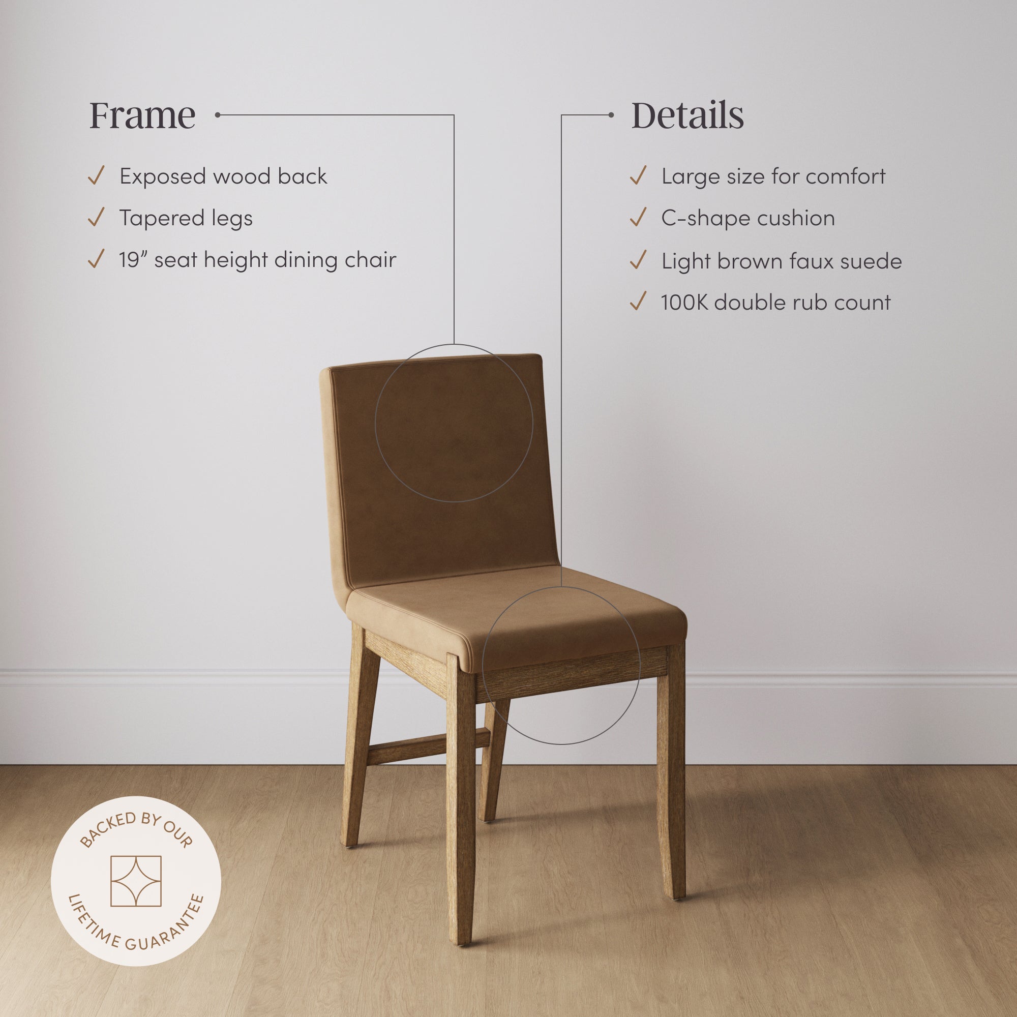 Exposed Back Dining Chairs Light Brown (Set of 6) - Nathan James