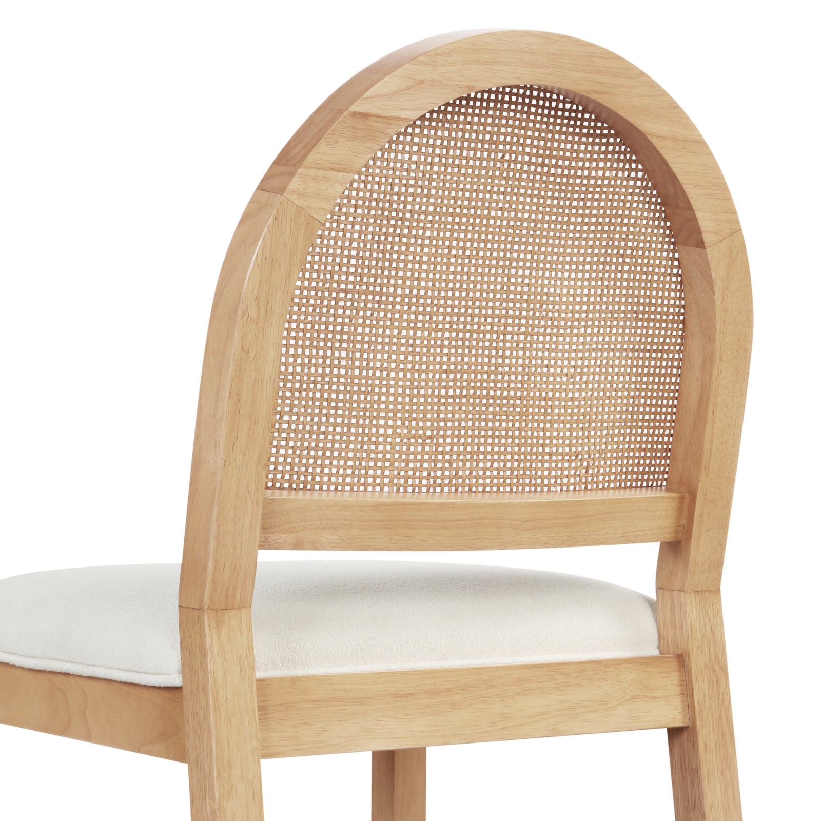 Bailey Bohemian Boucle & Rattan Dining Chair Set of 4 | Nathan James