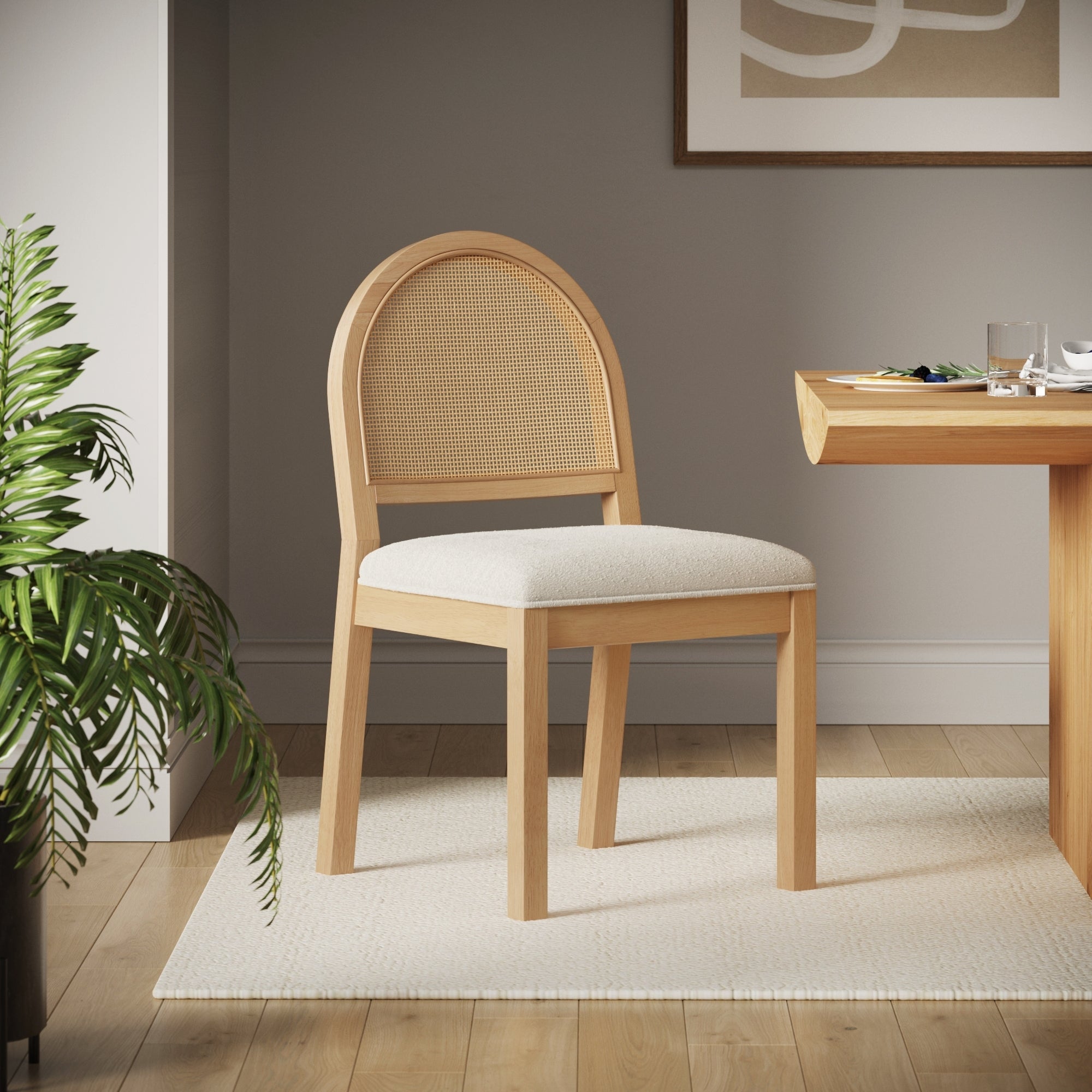 Natural rattan dining discount chairs