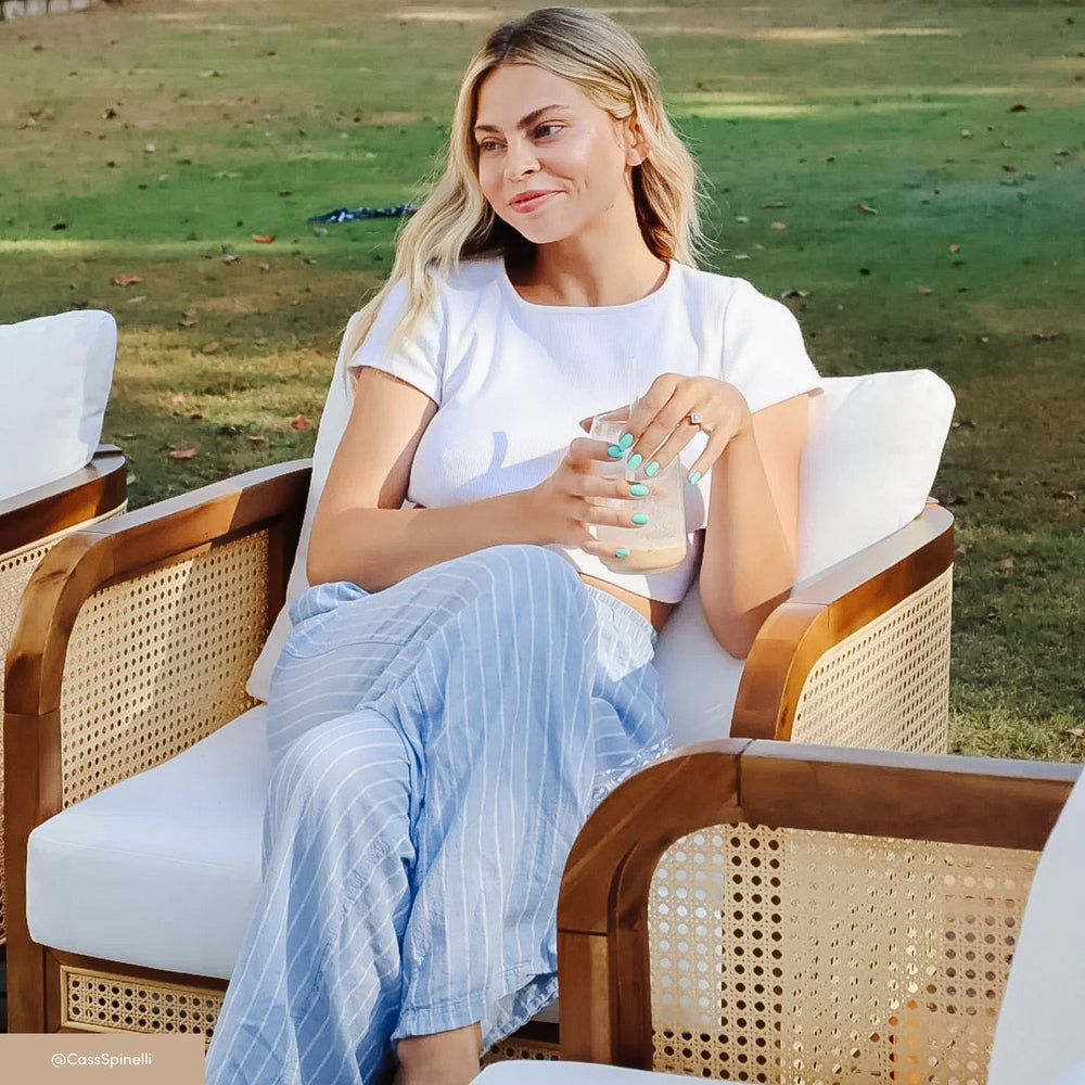 Twila Rattan Outdoor Patio Cushioned Boho Arm Chair | Nathan James