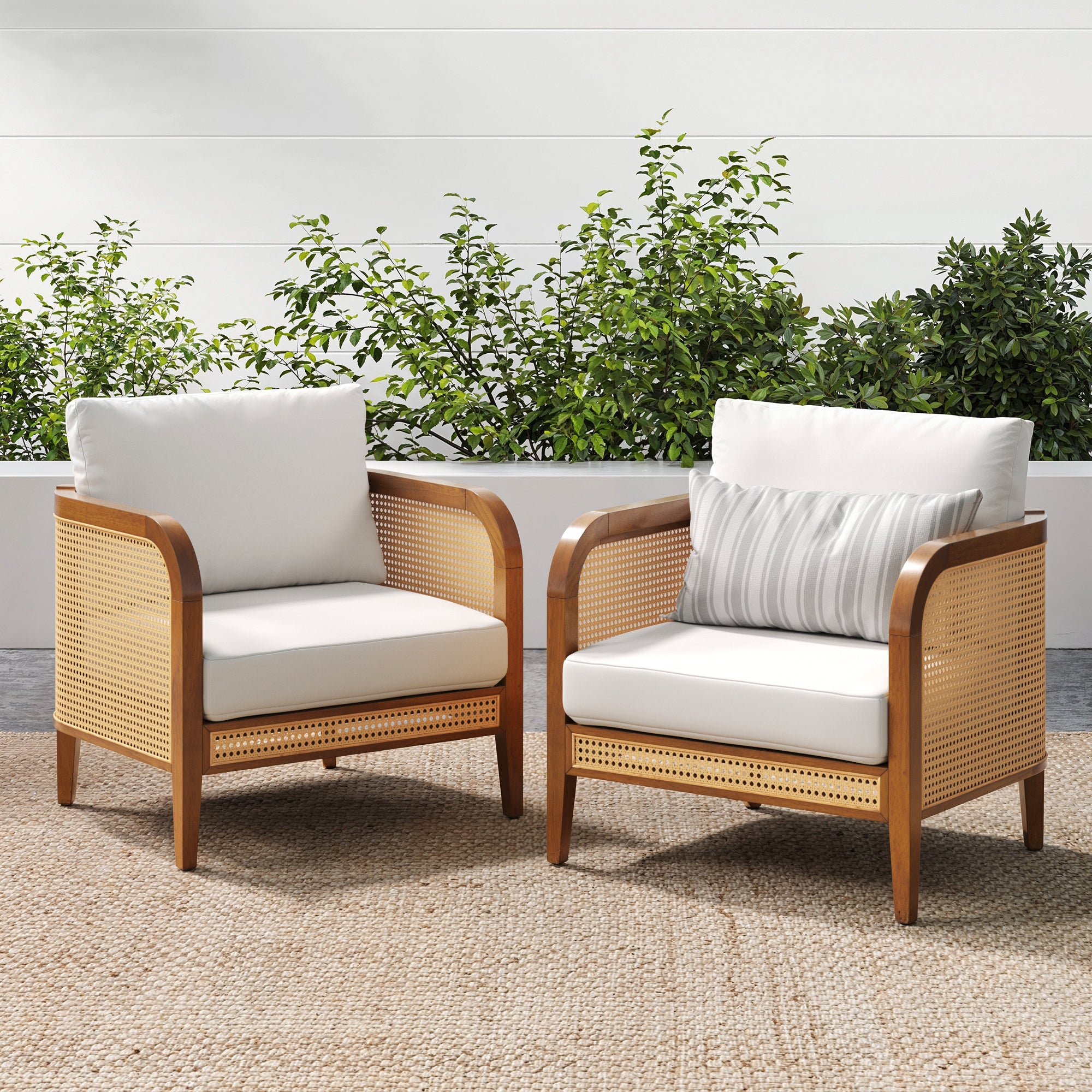 Twila Outdoor Patio Set of Rattan Arm Chairs Nathan James