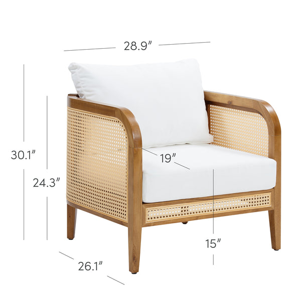 Twila Rattan Outdoor Patio Cushioned Boho Arm Chair | Nathan James