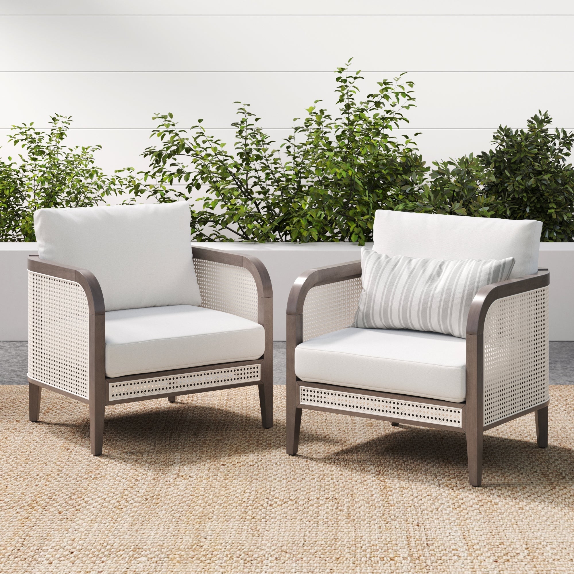 Twila Outdoor Patio Cushioned Two Arm Chairs Graphite Nathan James