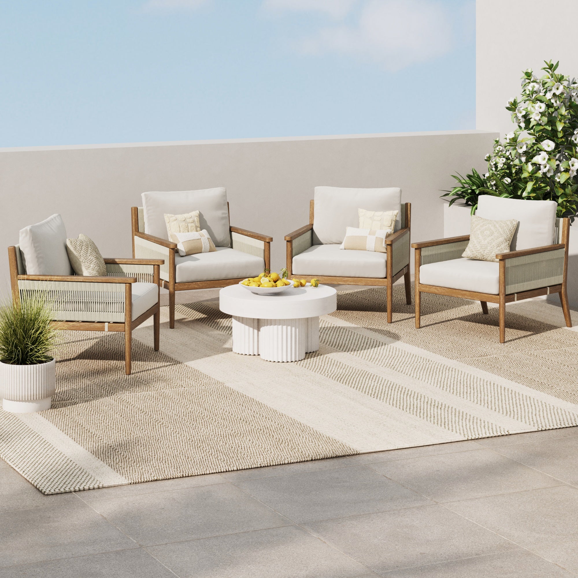 Kayden Outdoor Patio Set of 4 Arm Chairs | Nathan James