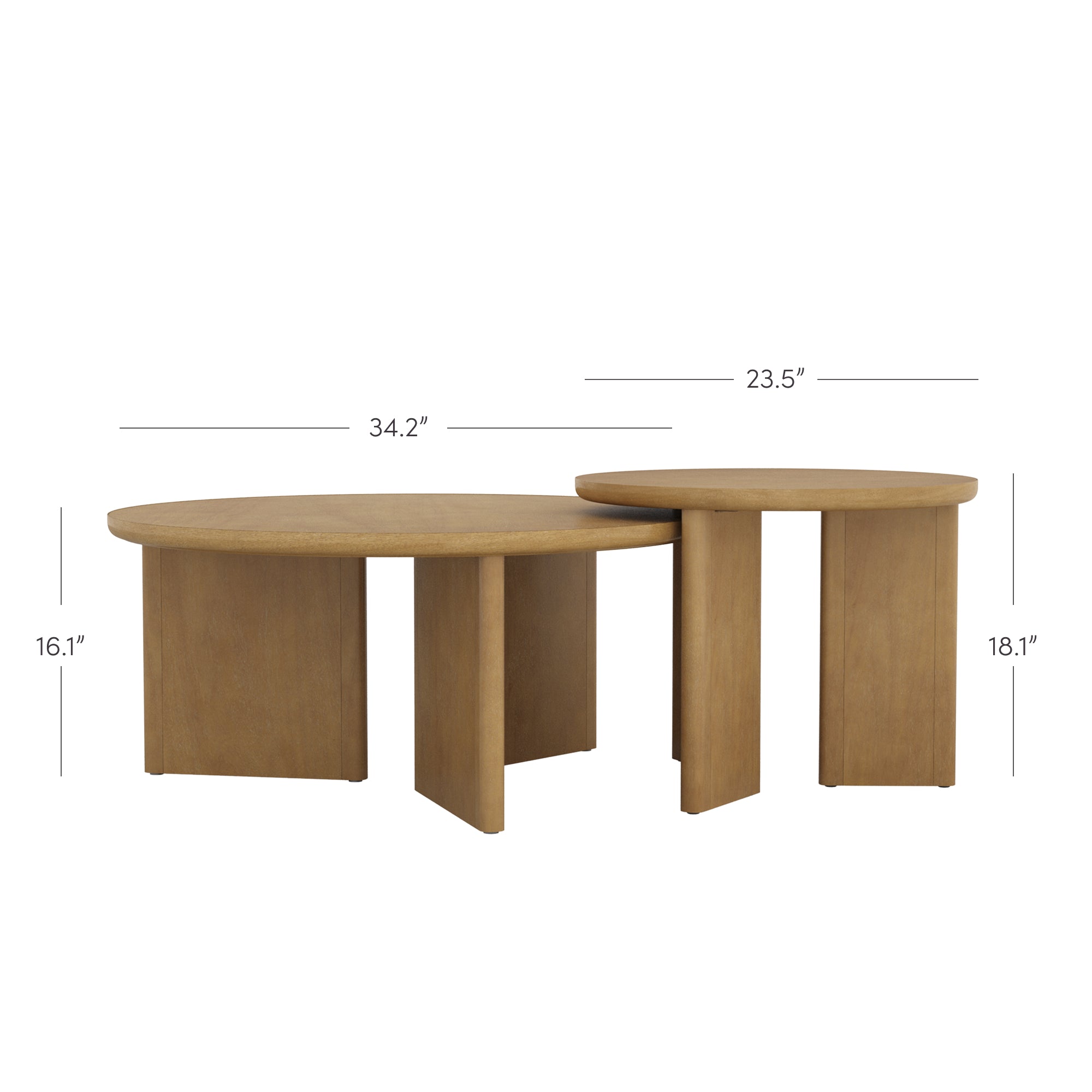 Davis Mid-Century Modern Wood Nesting Coffee Table Set | Nathan James
