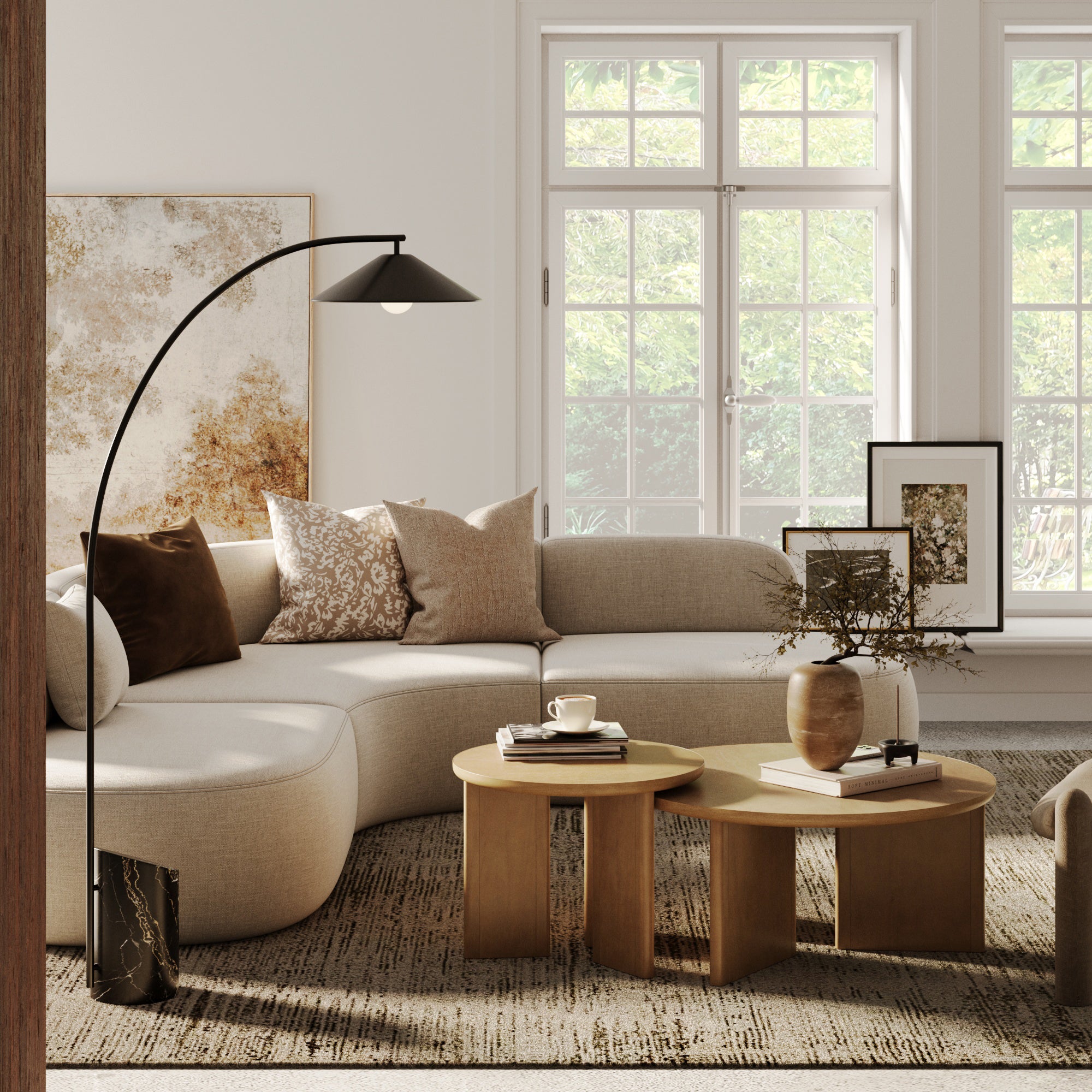 60~70s NATHAN ネストテーブル Davis Mid-Century Modern Wood Nesting Coffee Table Set | Nathan James