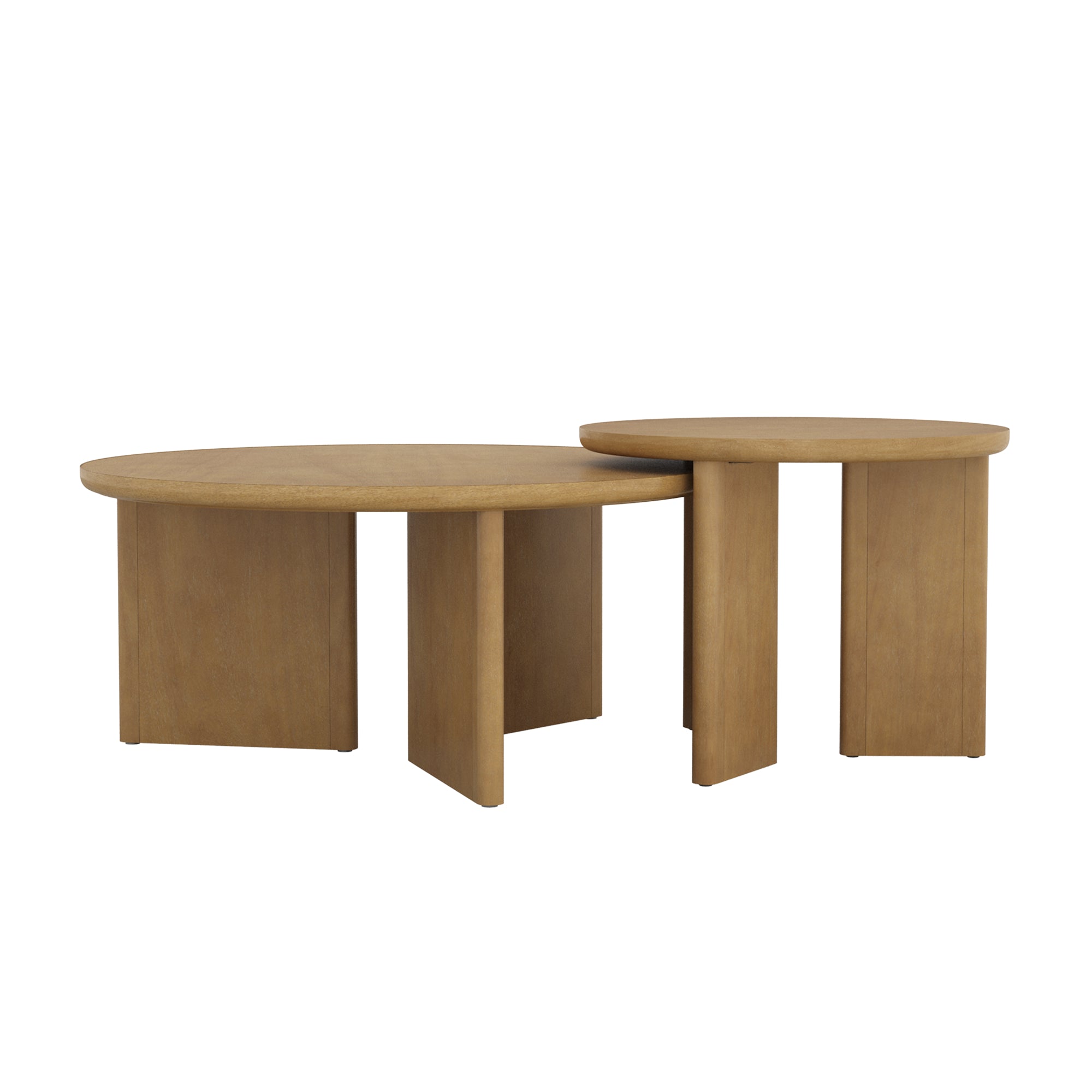 Davis Mid-Century Modern Wood Nesting Coffee Table Set | Nathan James