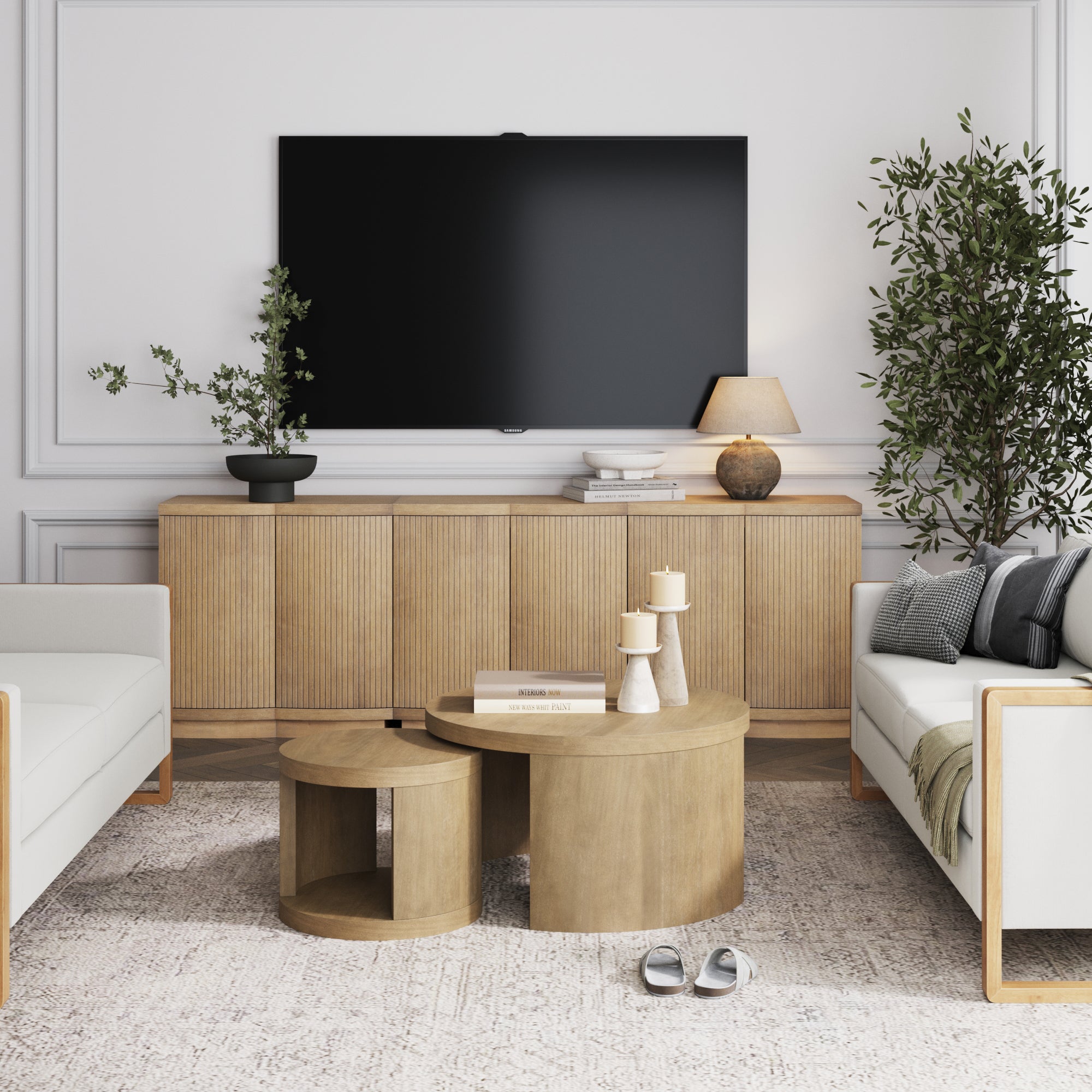 Tambellini Mid-Century Modern Fluted Accent Cabinet | Nathan James