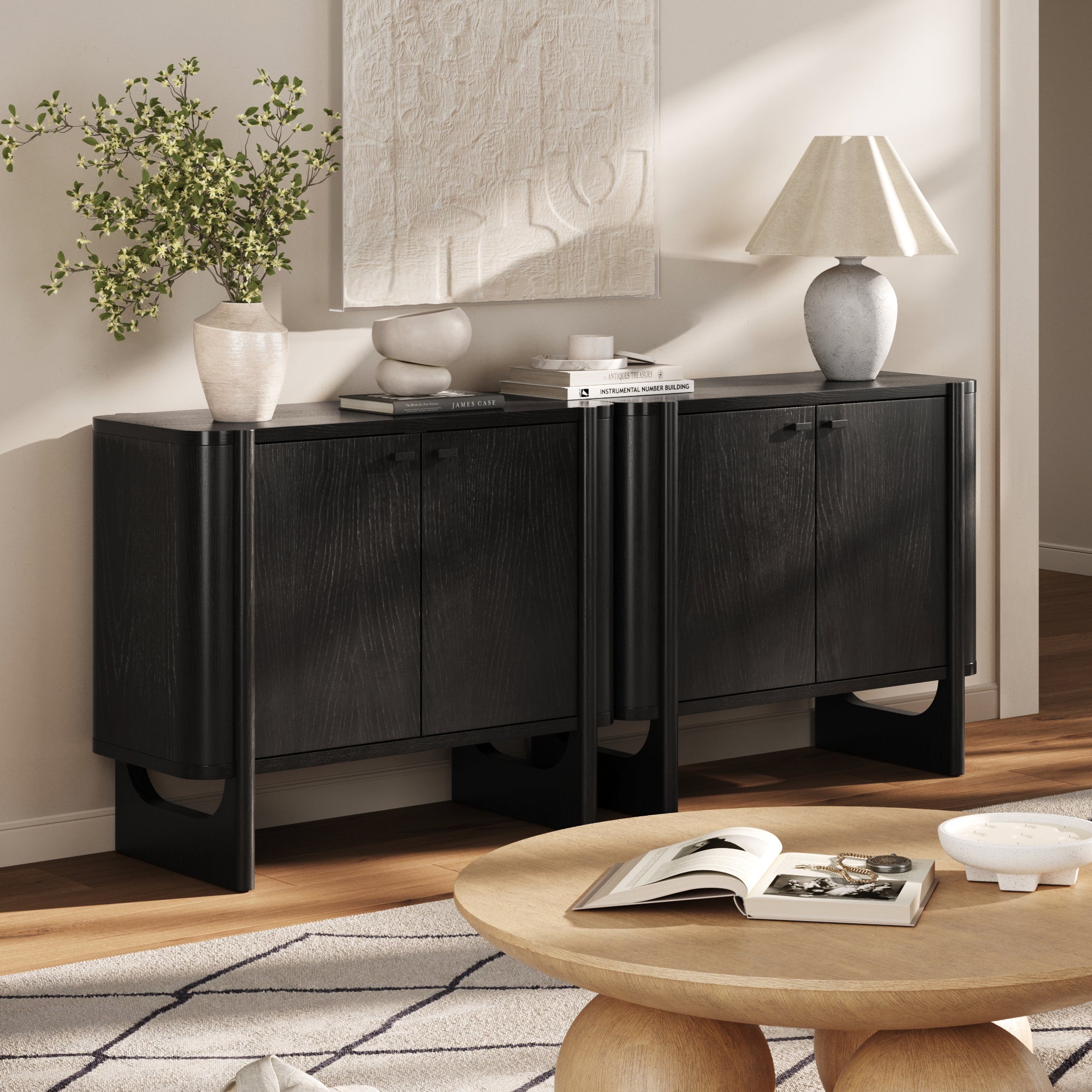 Solace Mid-Century Modern Solid Wood Accent Cabinet | Nathan James