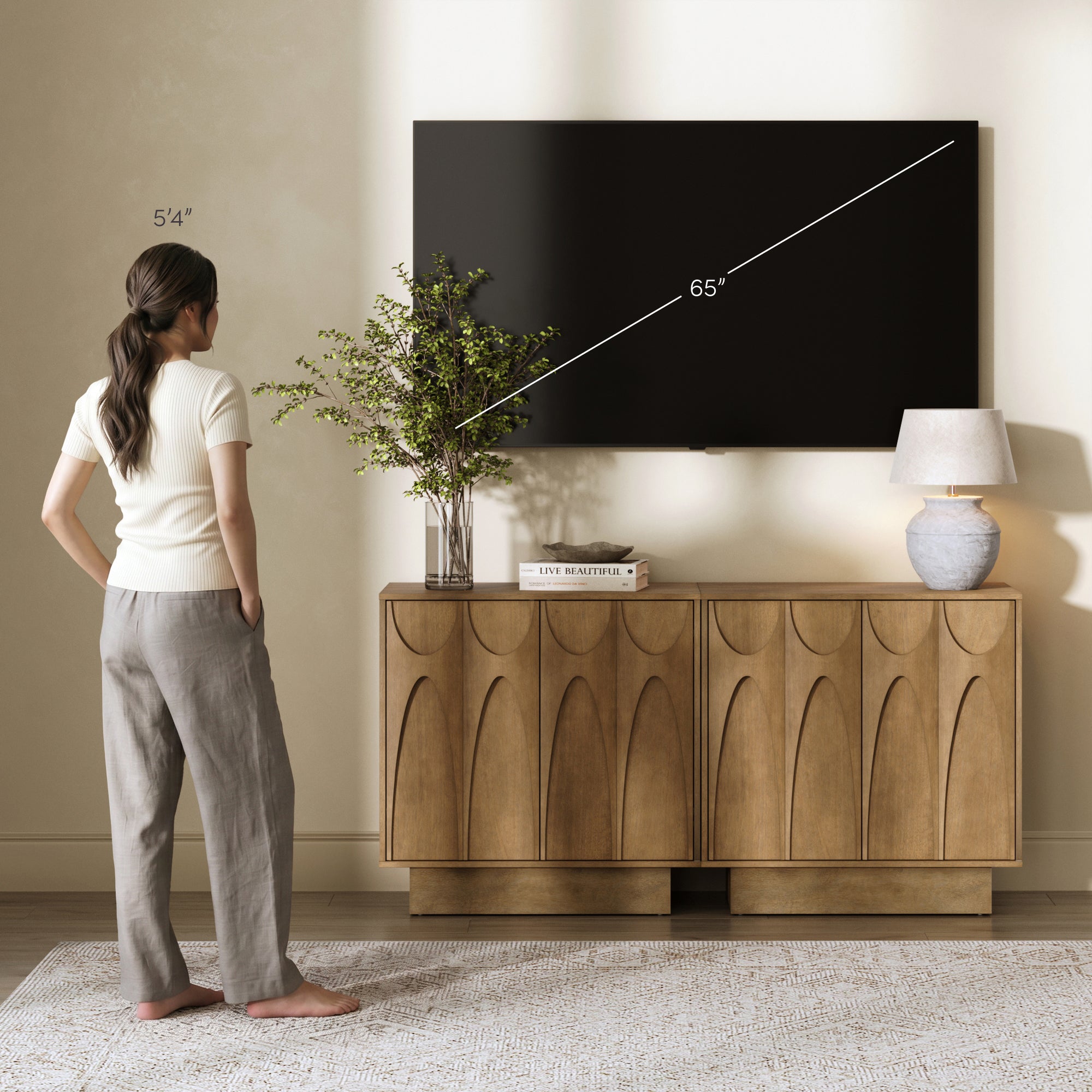 Deanne TV Console Wood for 65