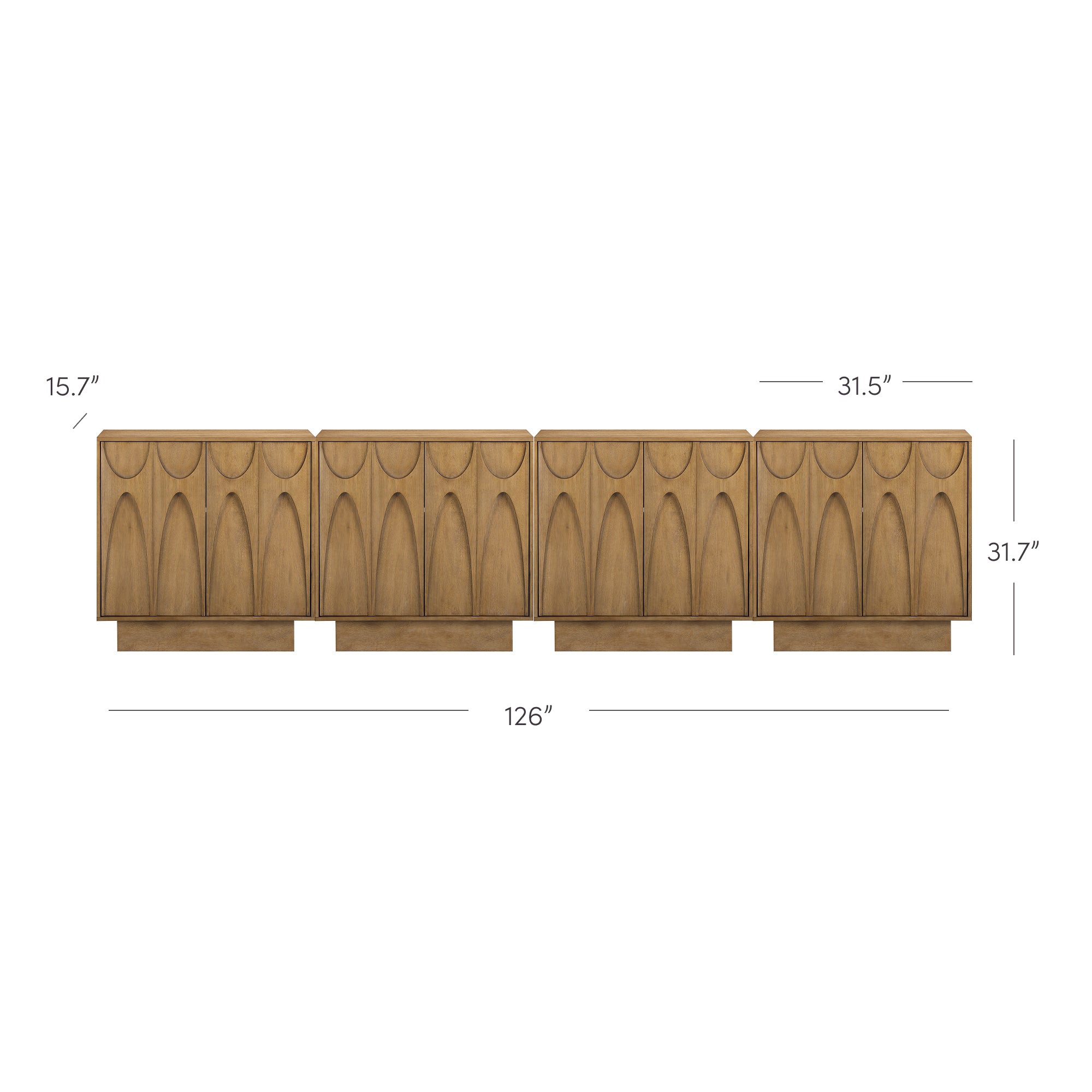 Deanne TV Console Wood Antique Carved Doors Light Brown | Nathan James