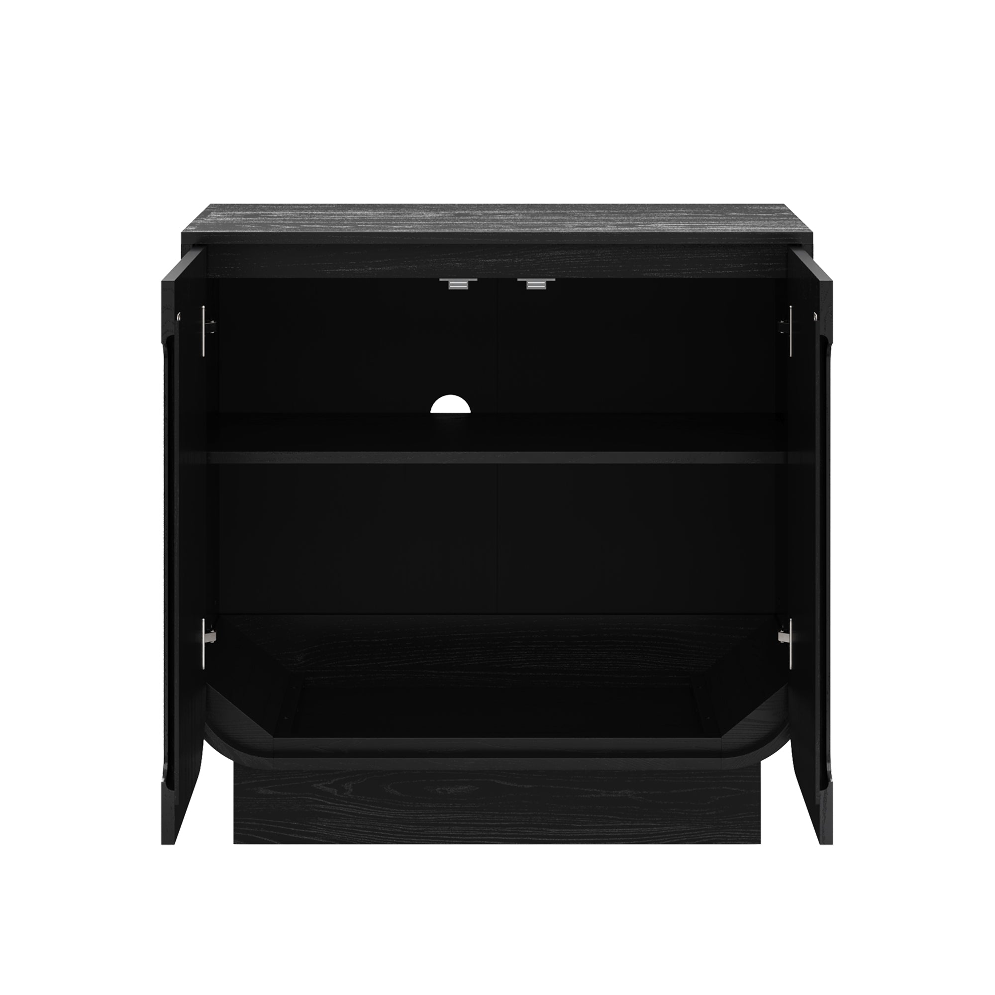 Wooden Arched Accent Cabinet or TV Stand Black Oak (Set of 3)