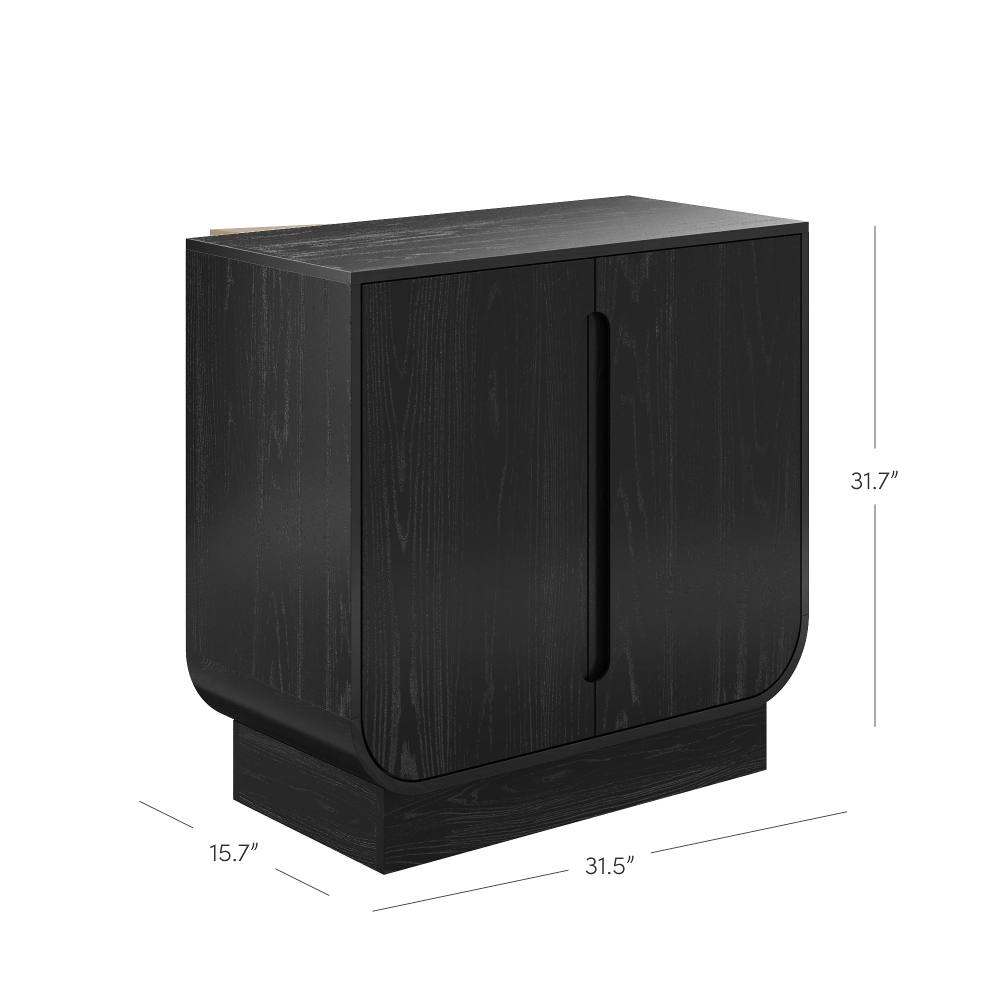 Wooden Arched Accent Cabinet or TV Stand Black Oak (Set of 3) - Thumbnail 2