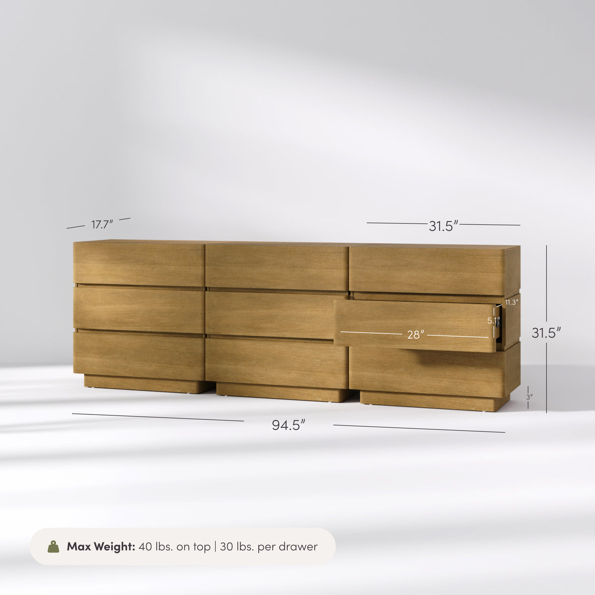 mixed material 3 drawer dresser medium brown Wooden Modern 3-Drawer Dressers Light (Set of 3) size:6 sturdy MDF material ballerina dress for school Beach Dresses | Boho