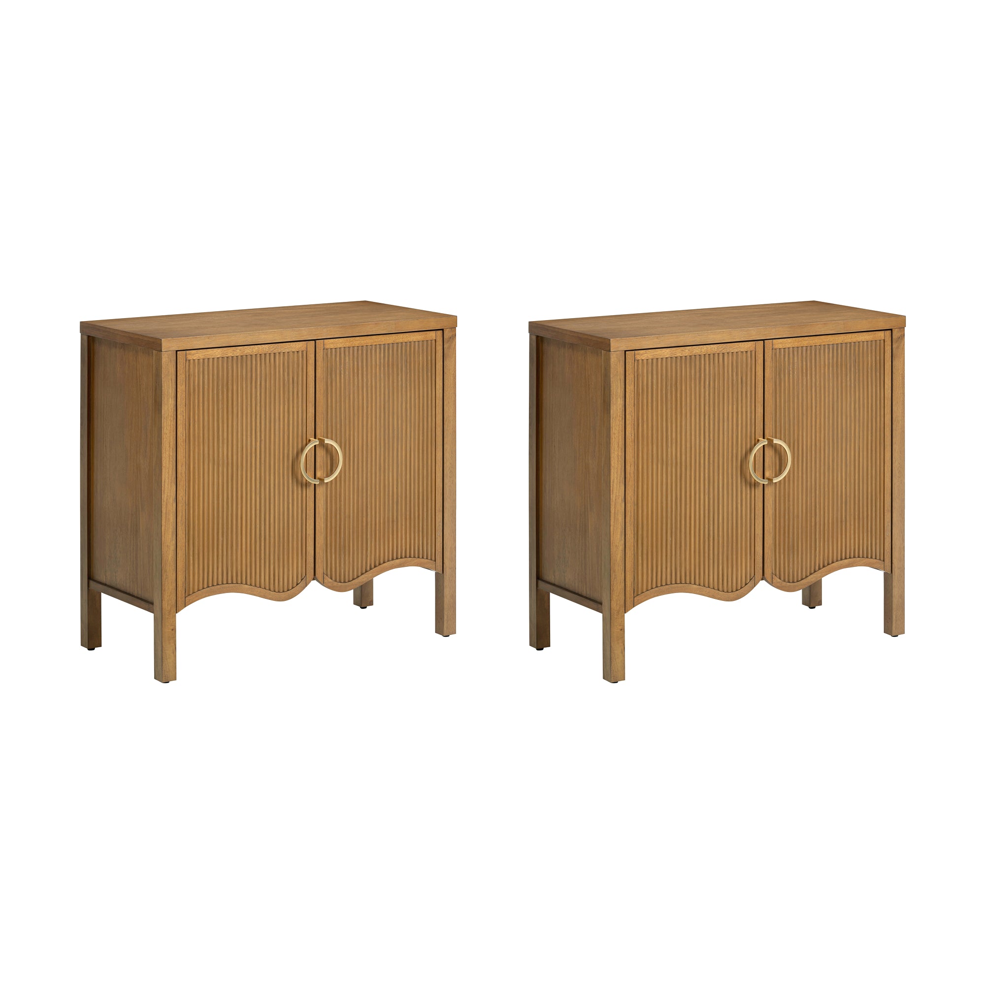 Nathan James Transitional Fluted Cabinet or TV Stand