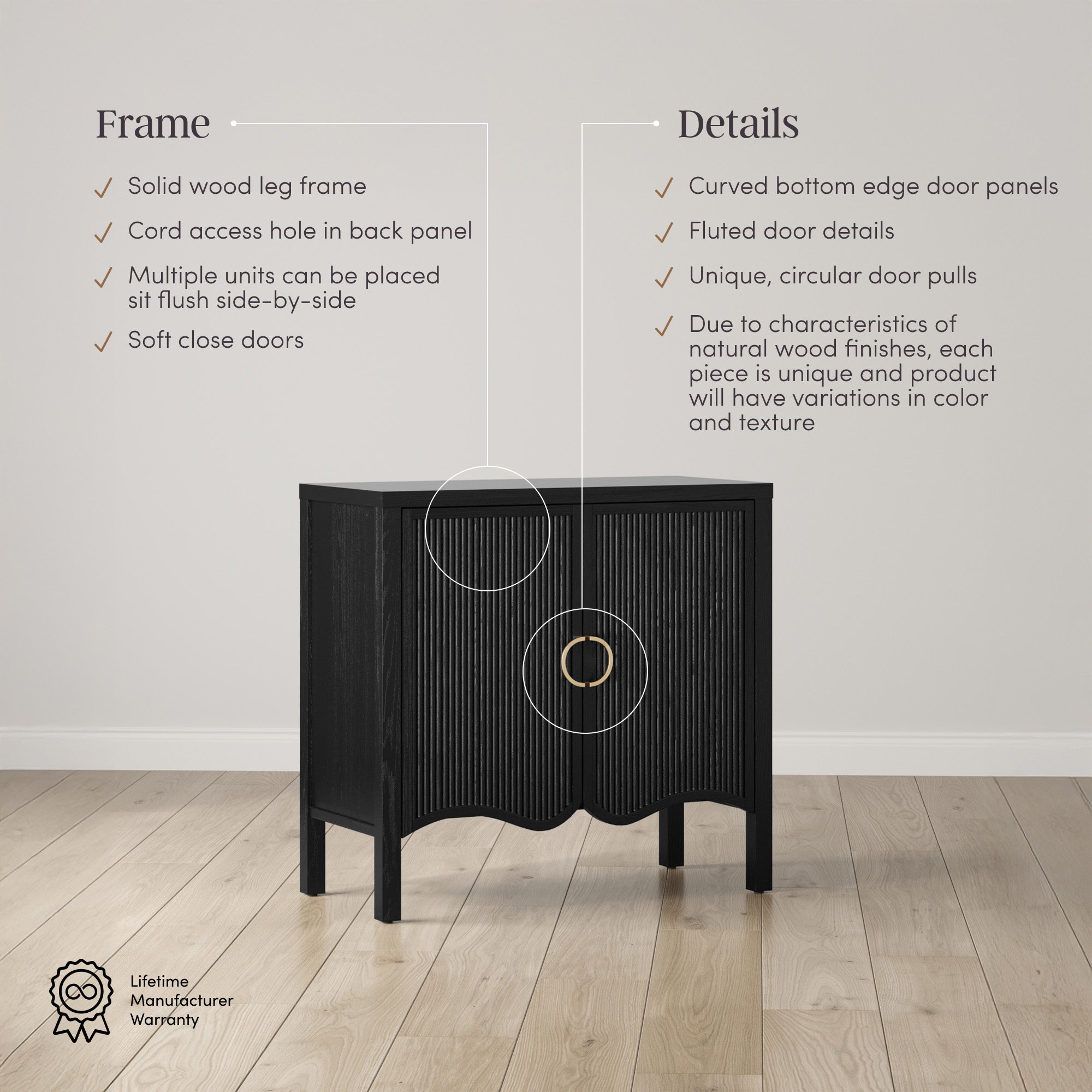 Nathan James Scott Fluted Accent Cabinet - Thumbnail 5
