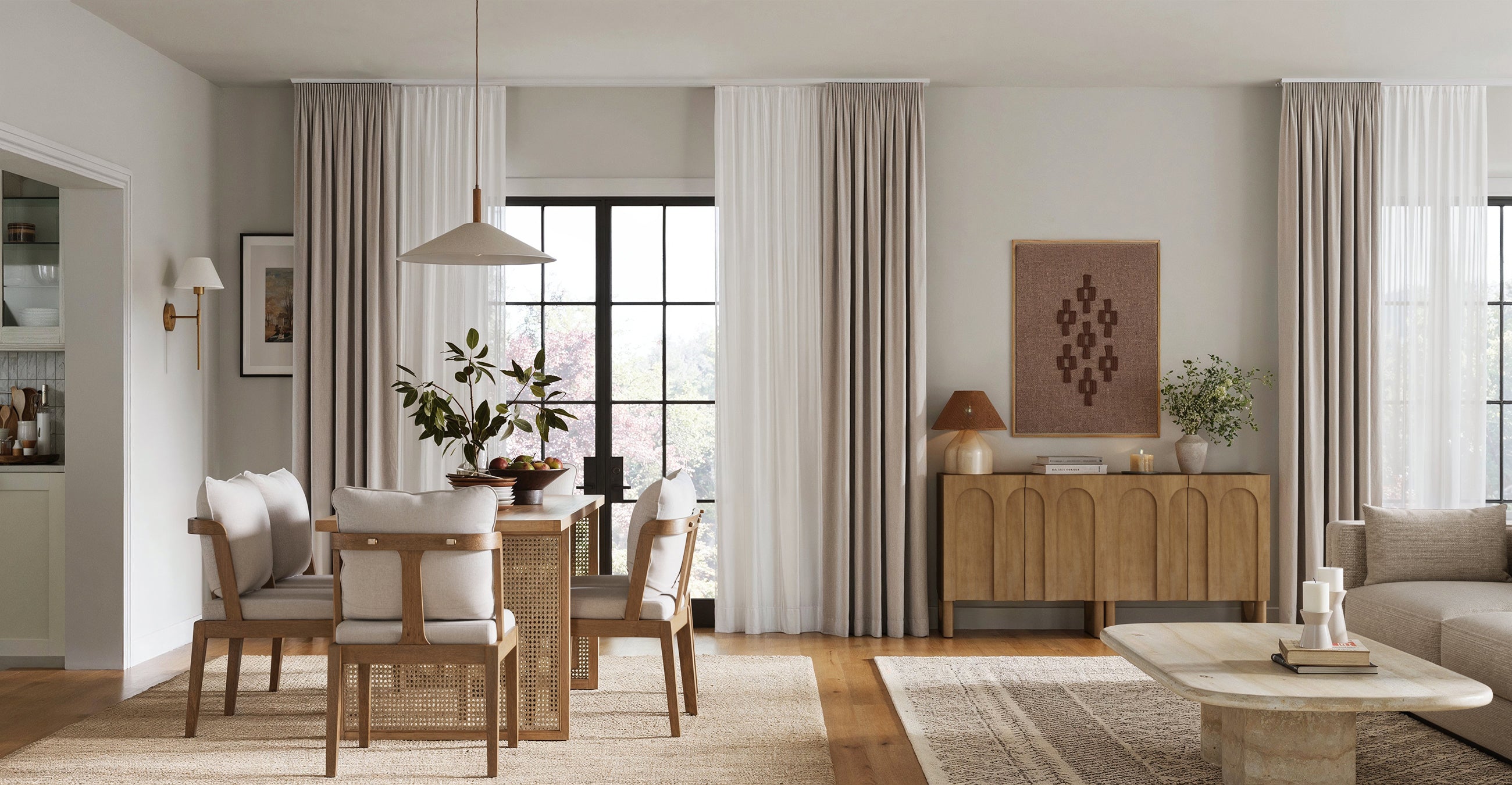 Jett Credenza Light Brown Wood Set of 2 | Nathan James