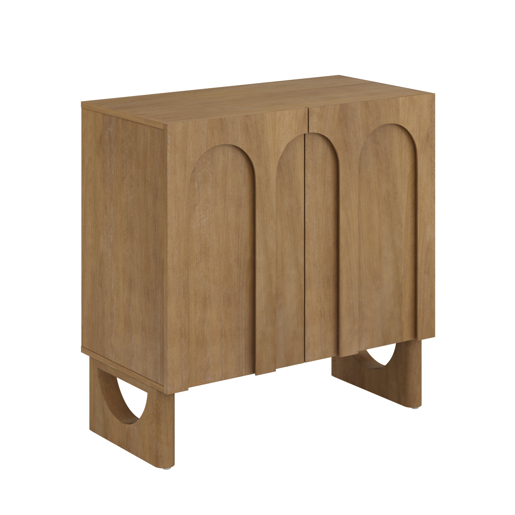 Arched Wooden 2-Door Storage Cabinet - Thumbnail 2