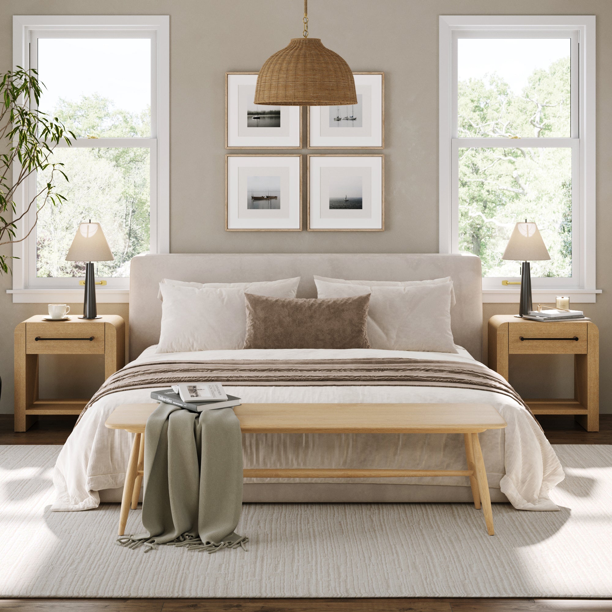 Modern 1-Drawer Nightstand with Metal Handle - Thumbnail 4